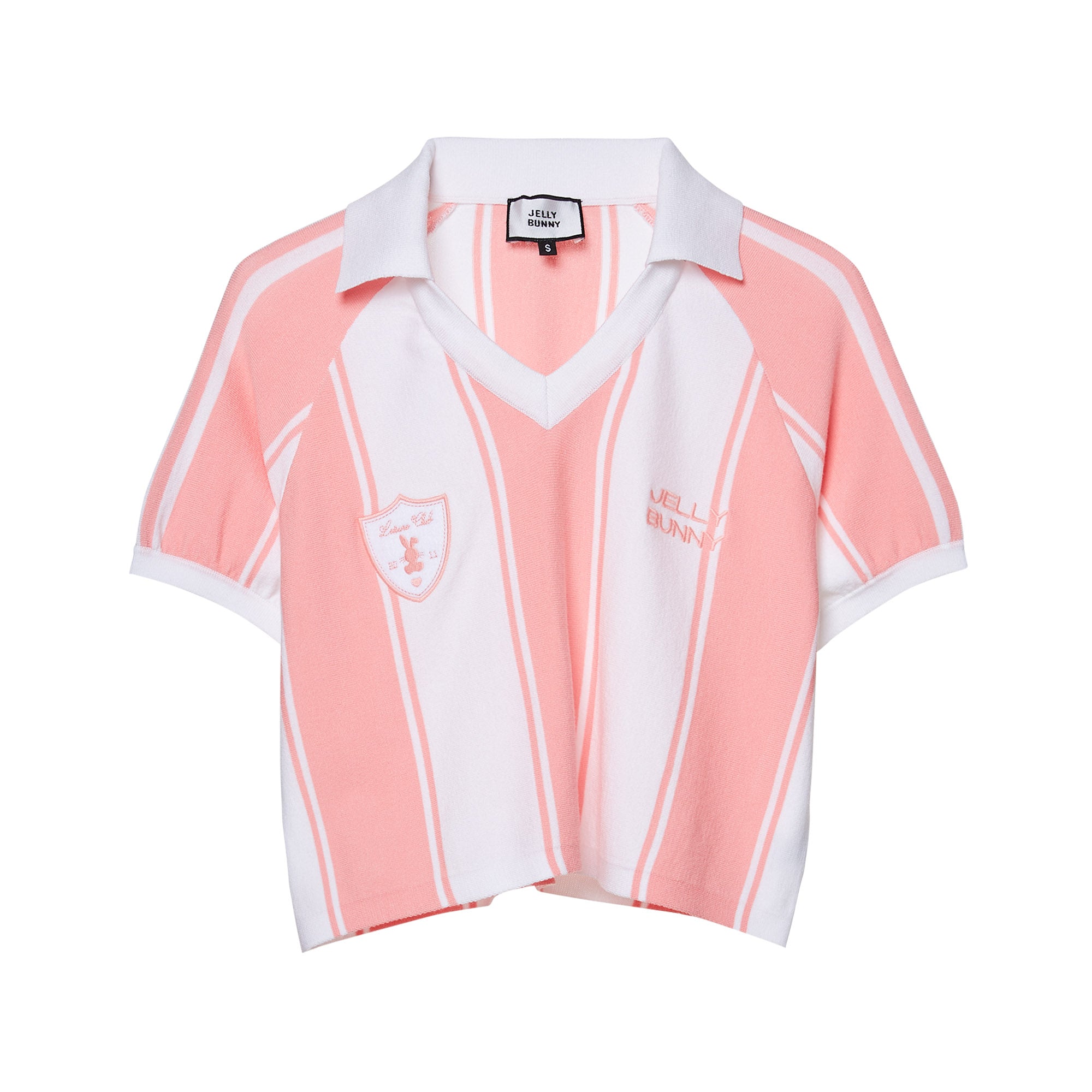 เสื้อโปโล ทรงสปอร์ต ลายทาง Pink