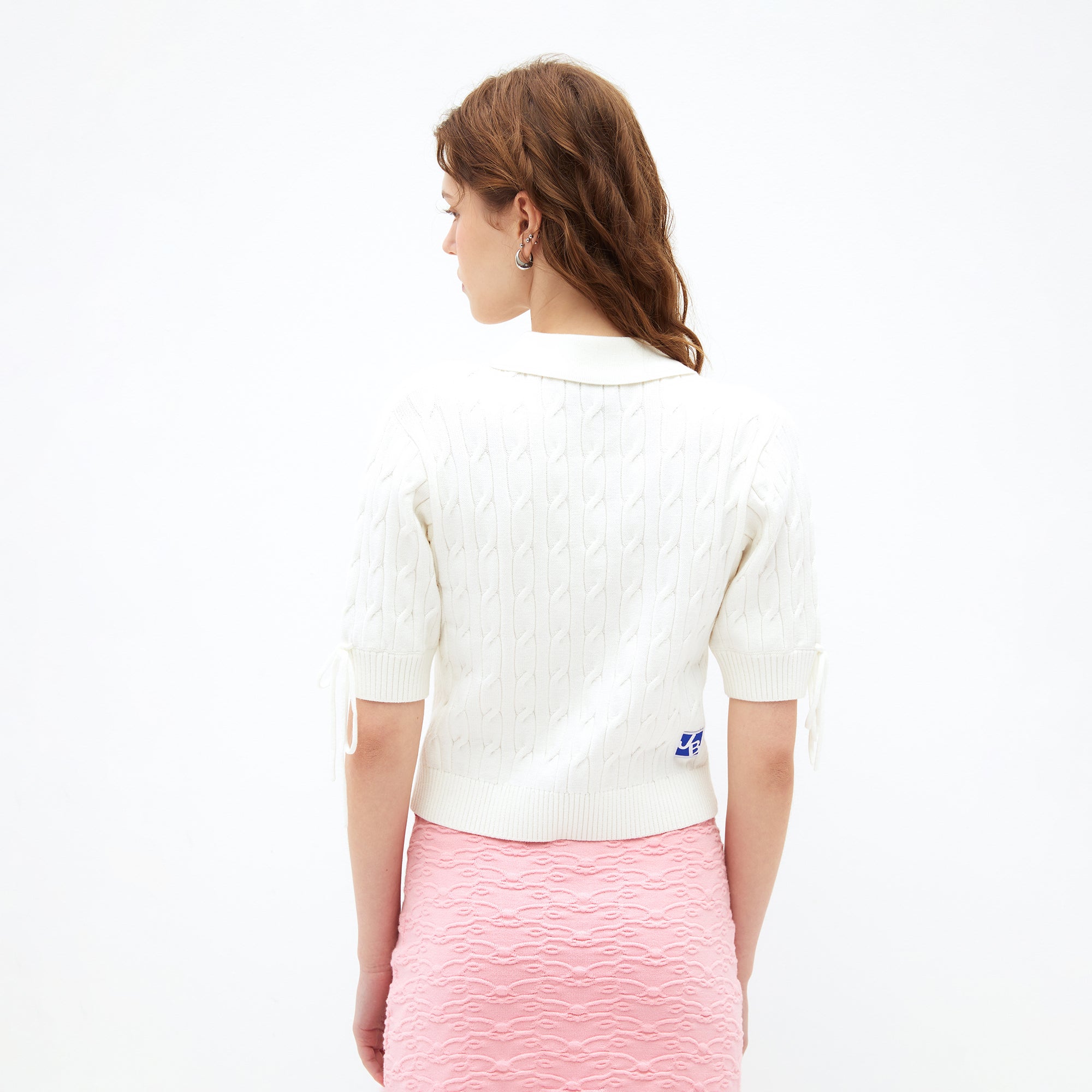 California Cable Knit Top White