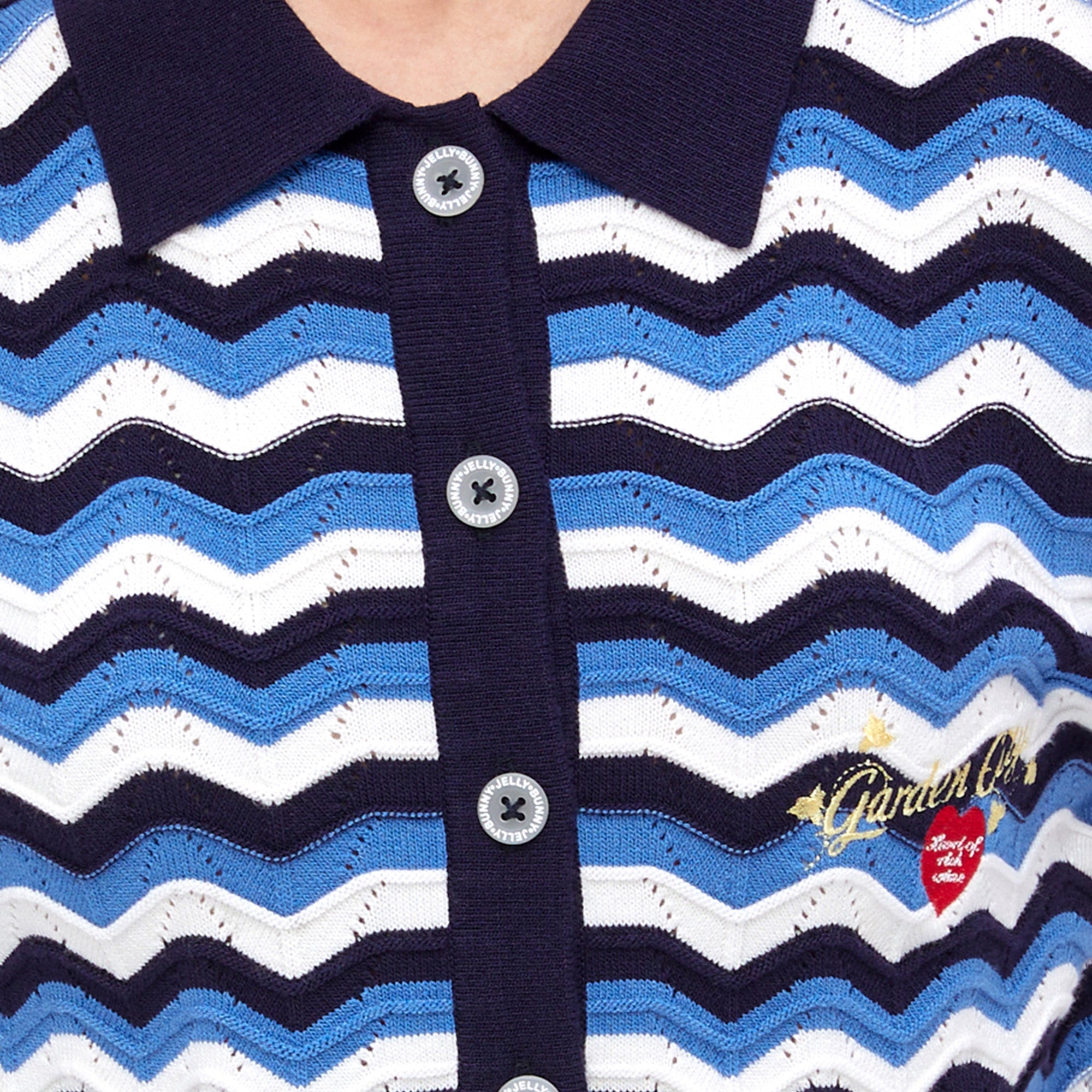 Wave Knit Short Sleeve Crop Cardigan Multi Color