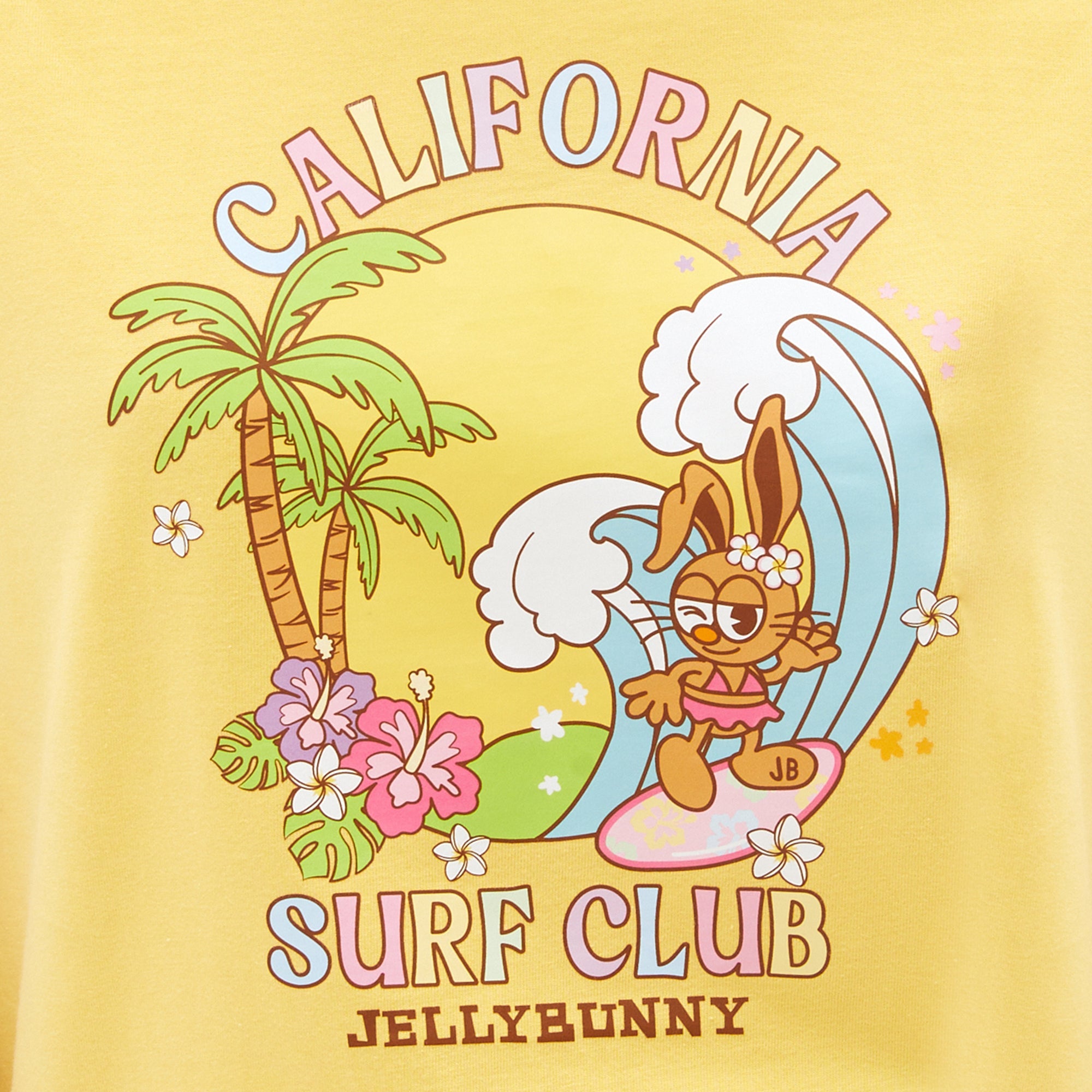 Jelly Bunny Surf Club Ringer T-Shirt Yellow