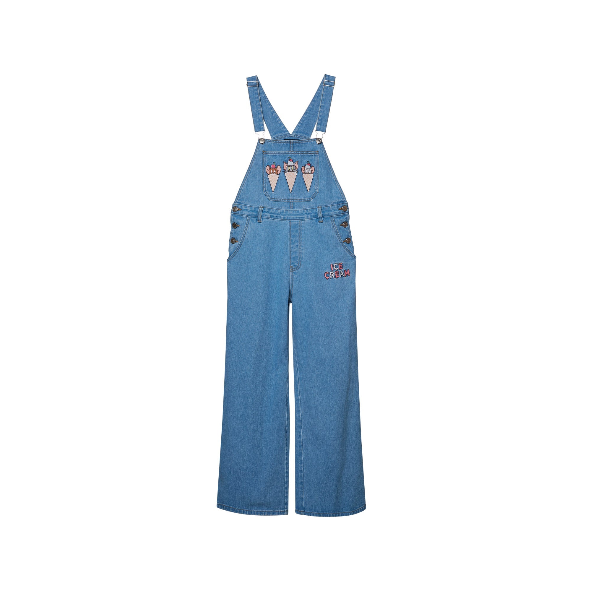 Tom&Jerry Sweet Ice-Cream Denim Overall Blue