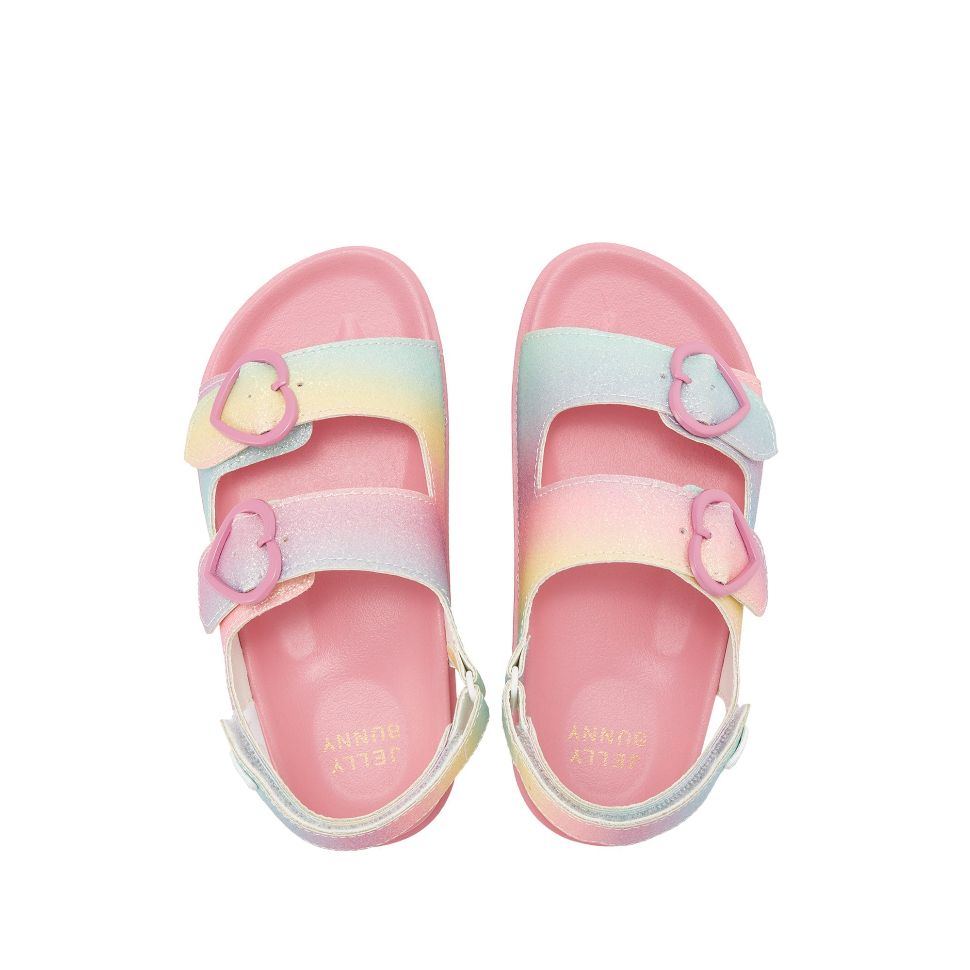 Mini Sporty Rainbow Flat Slingbacks For Girls Pink