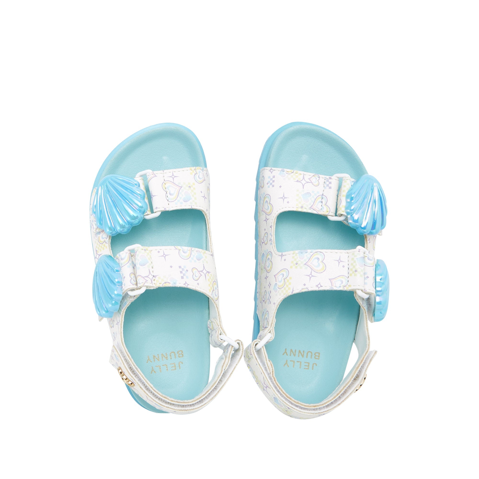 Mini Sporty Shell Flat Sandals For Girls Blue