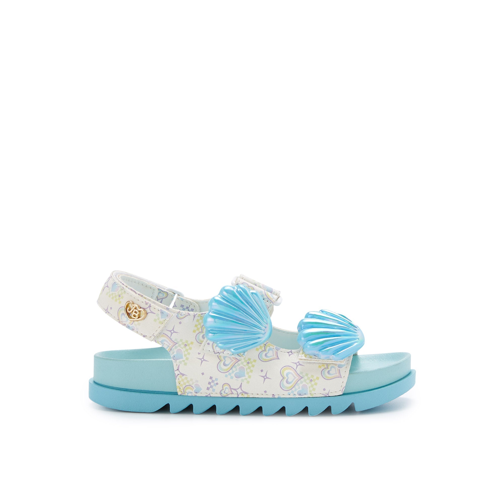 Mini Sporty Shell Flat Sandals For Girls Blue