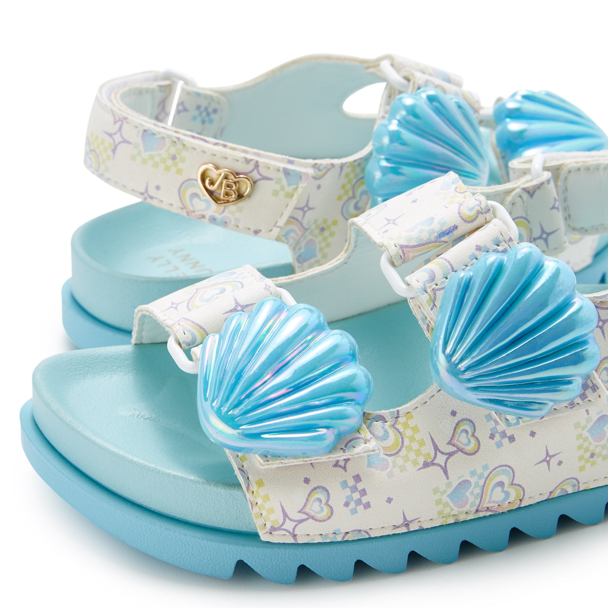 Mini Sporty Shell Flat Sandals For Girls Blue