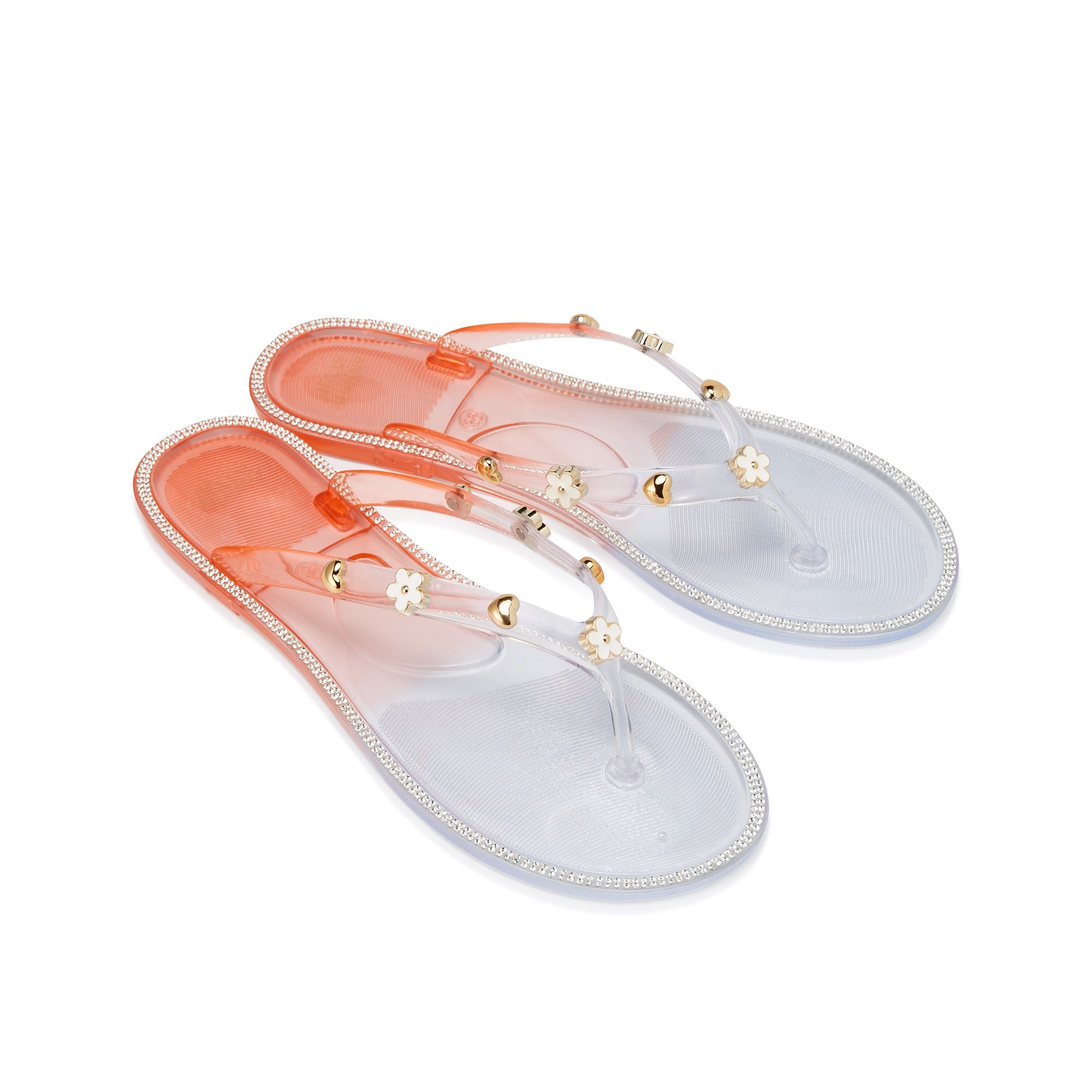 Hibino Flat Sandals Orange