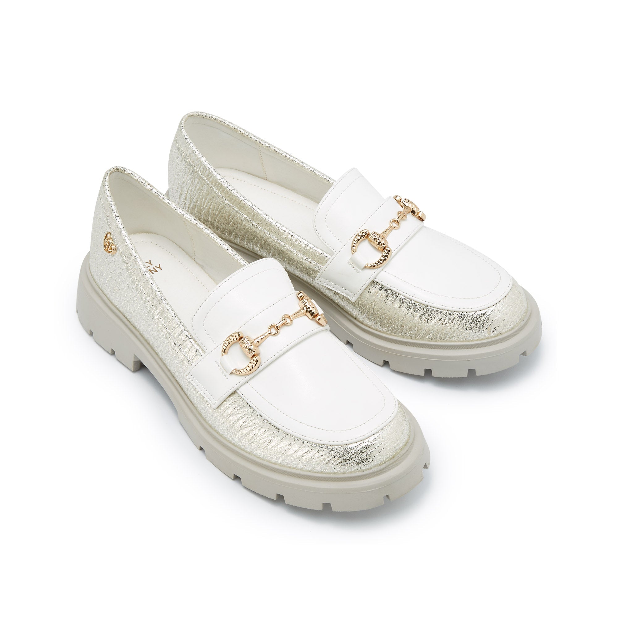 Caden Nyoni Platform Loafers White