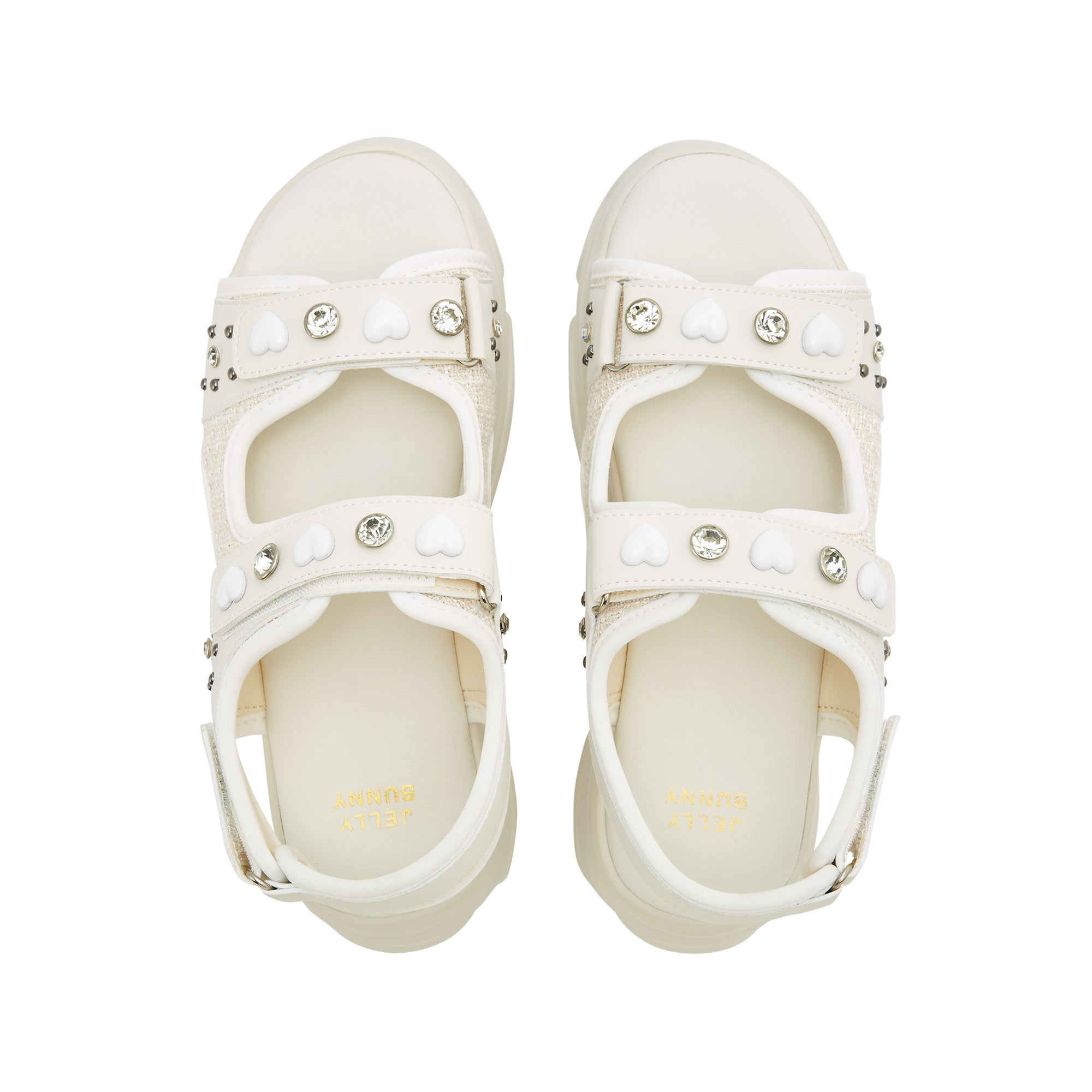 Picotee Double Heart Platform Sandals Ivory