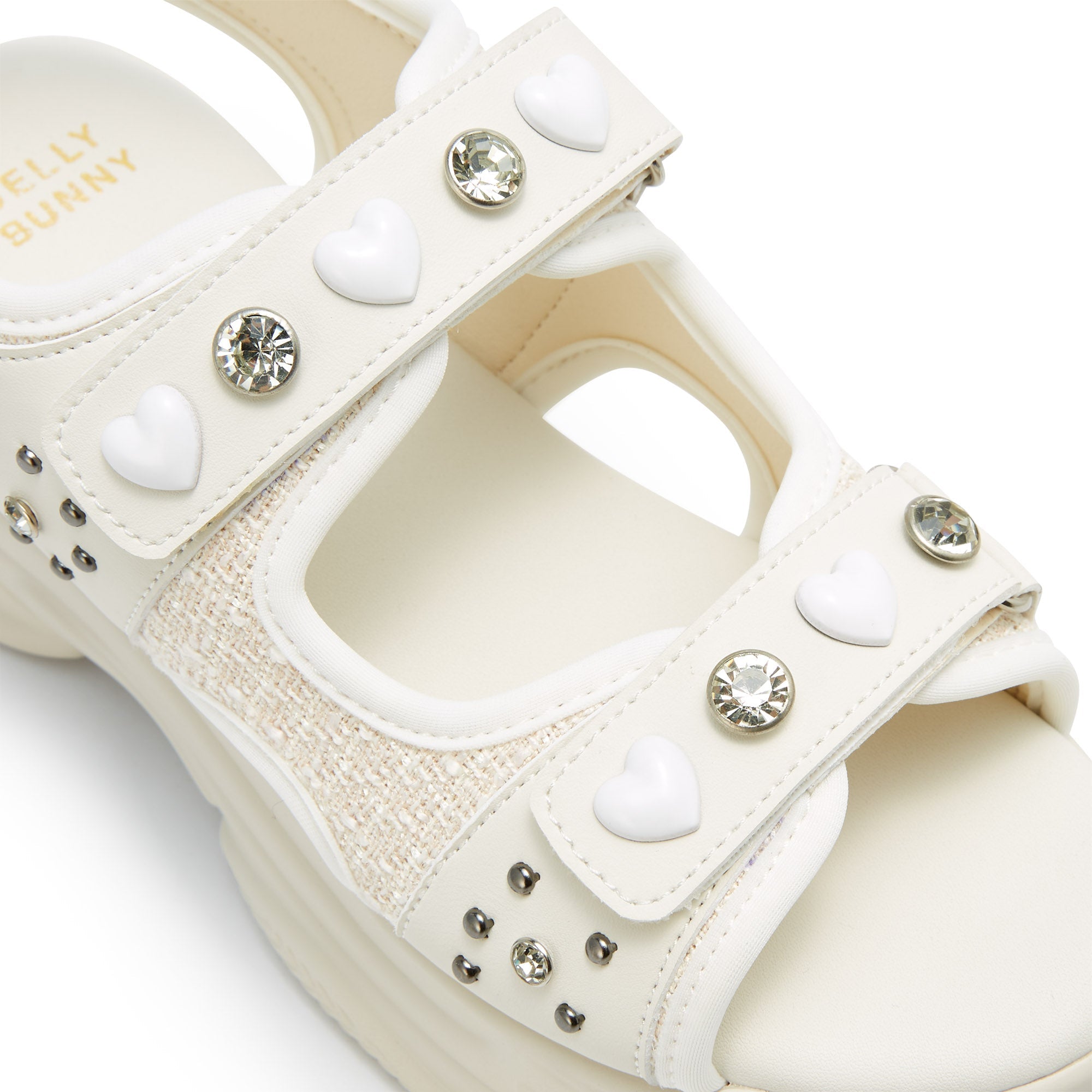 Picotee Double Heart Platform Sandals Ivory