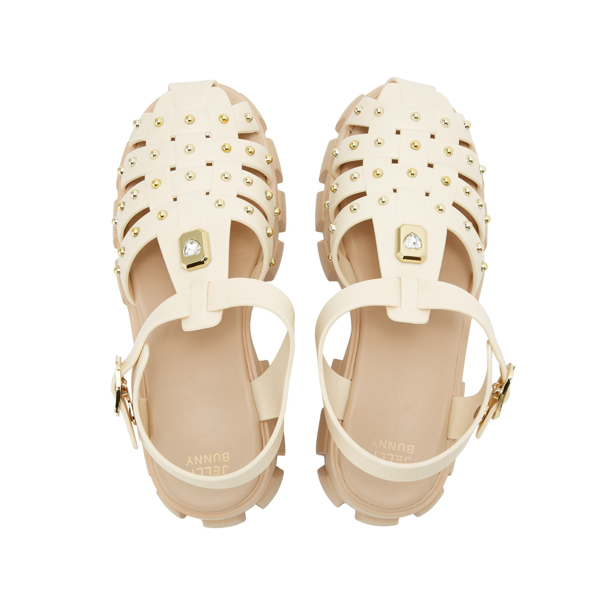 Teena Cruz Heart Platform Sandals White