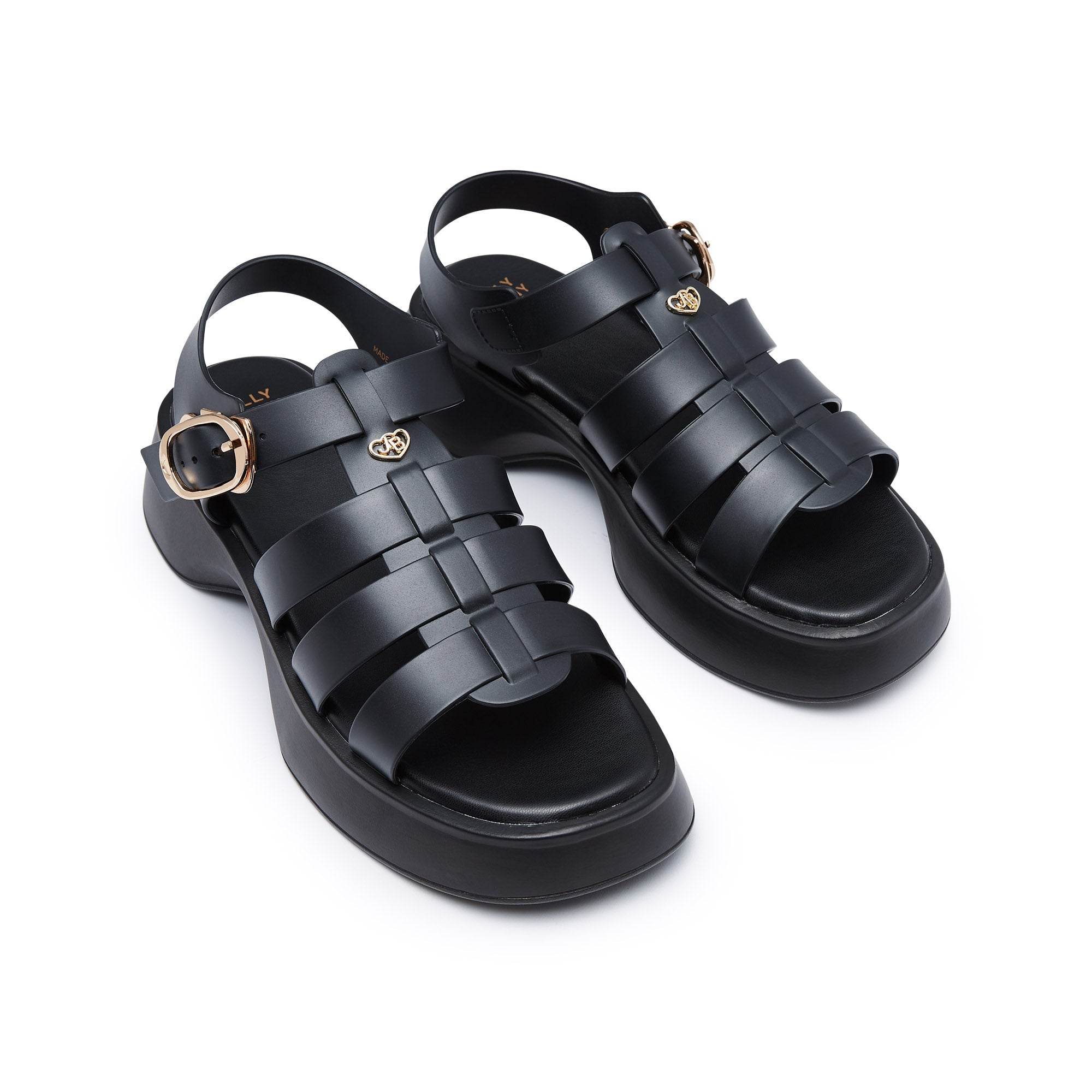 รองเท้าแตะแพลตฟอร์ม Sanretsu Black