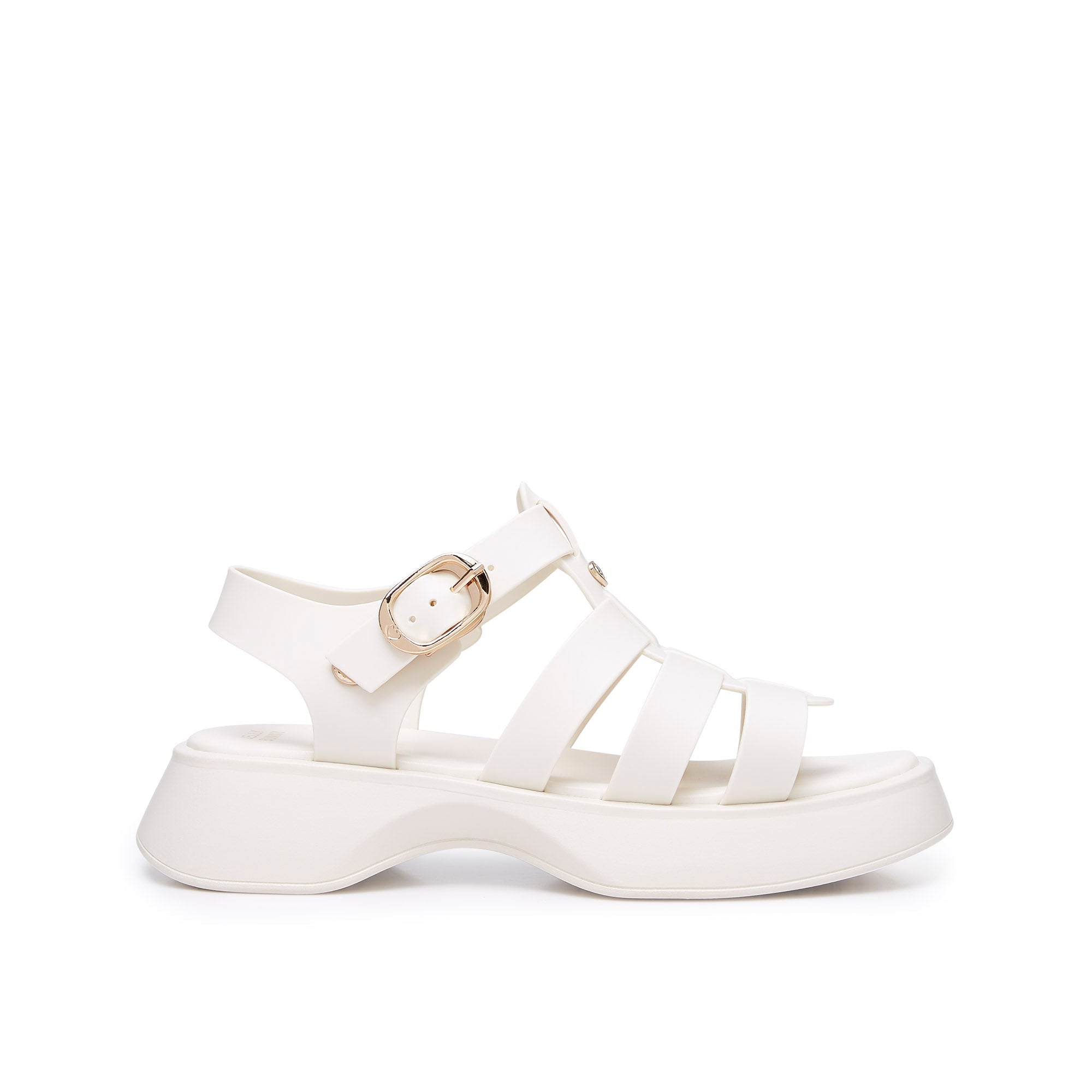 Sanretsu Platform Sandals White