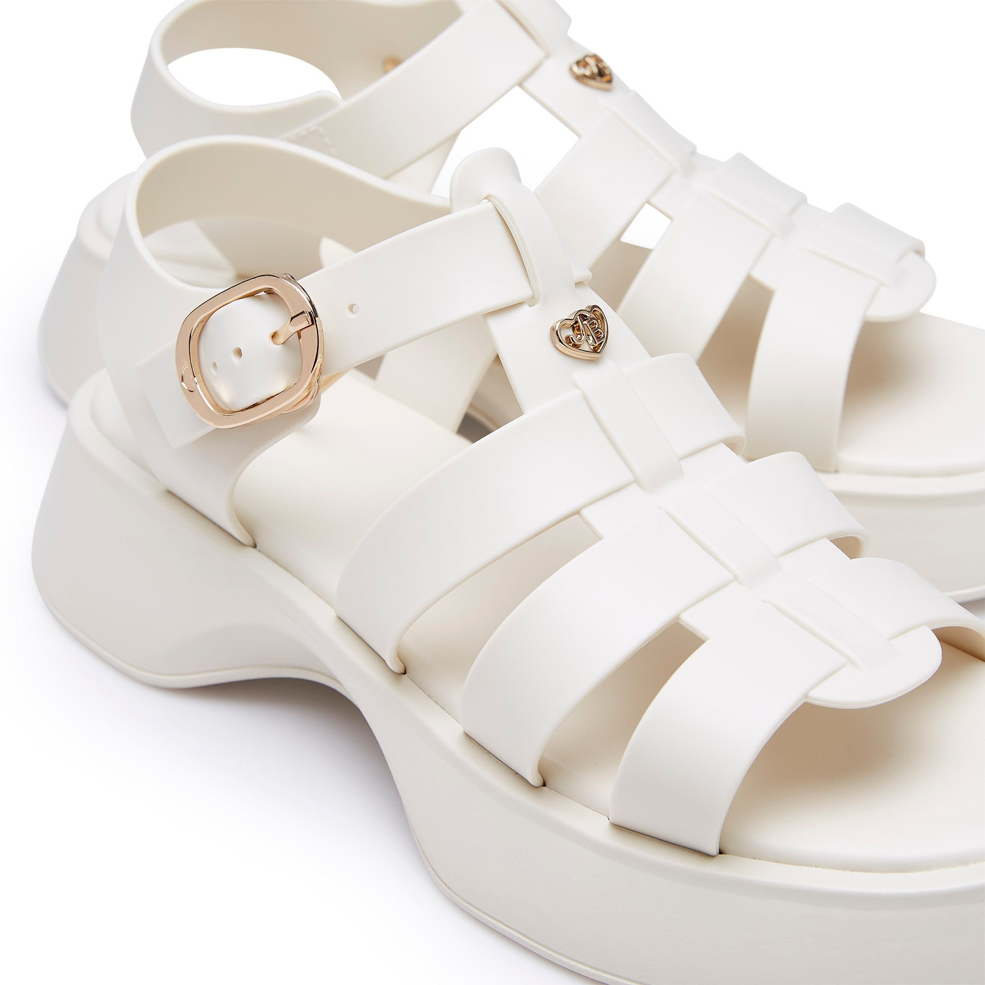 Sanretsu Platform Sandals White