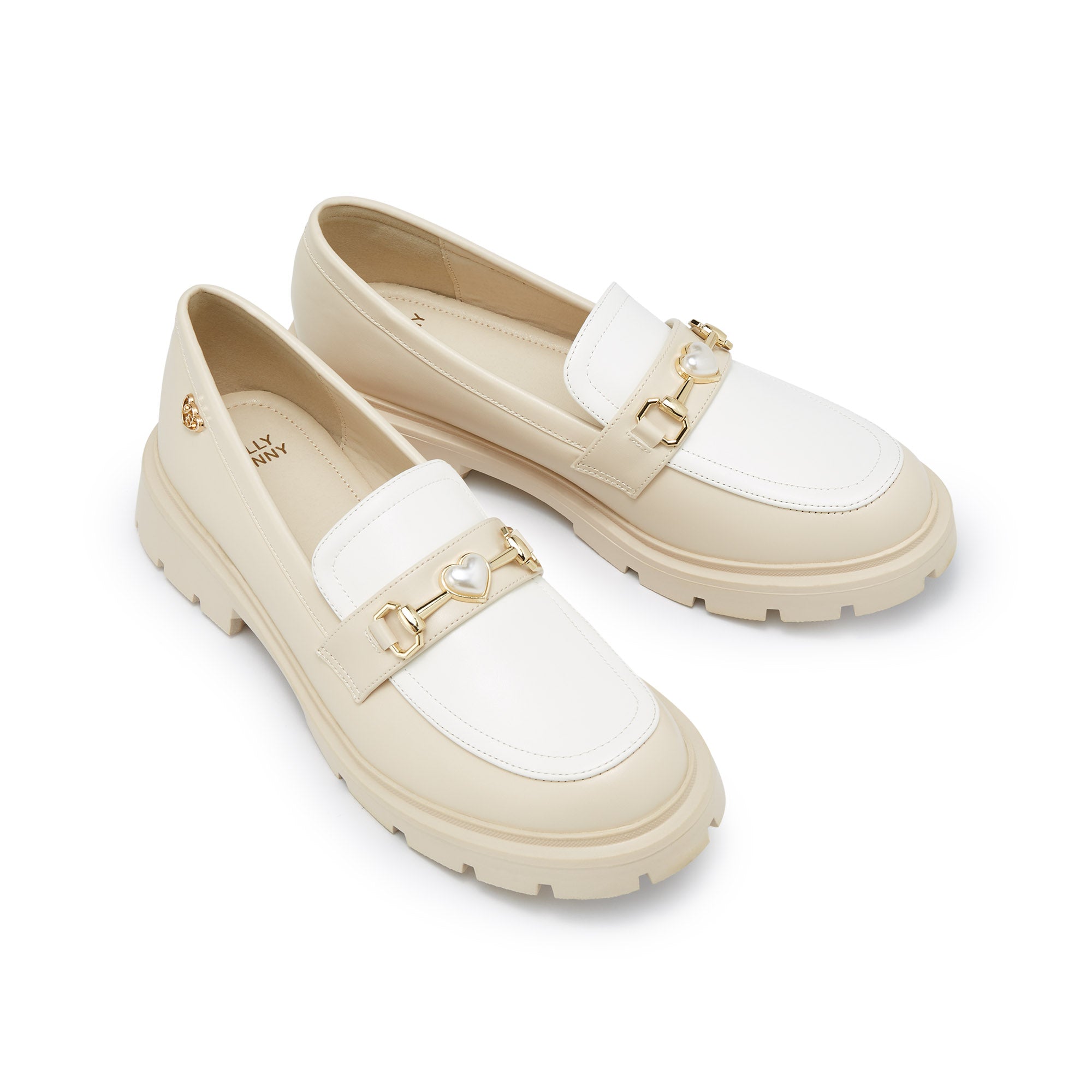 Caden Nylah Platform Loafers Beige