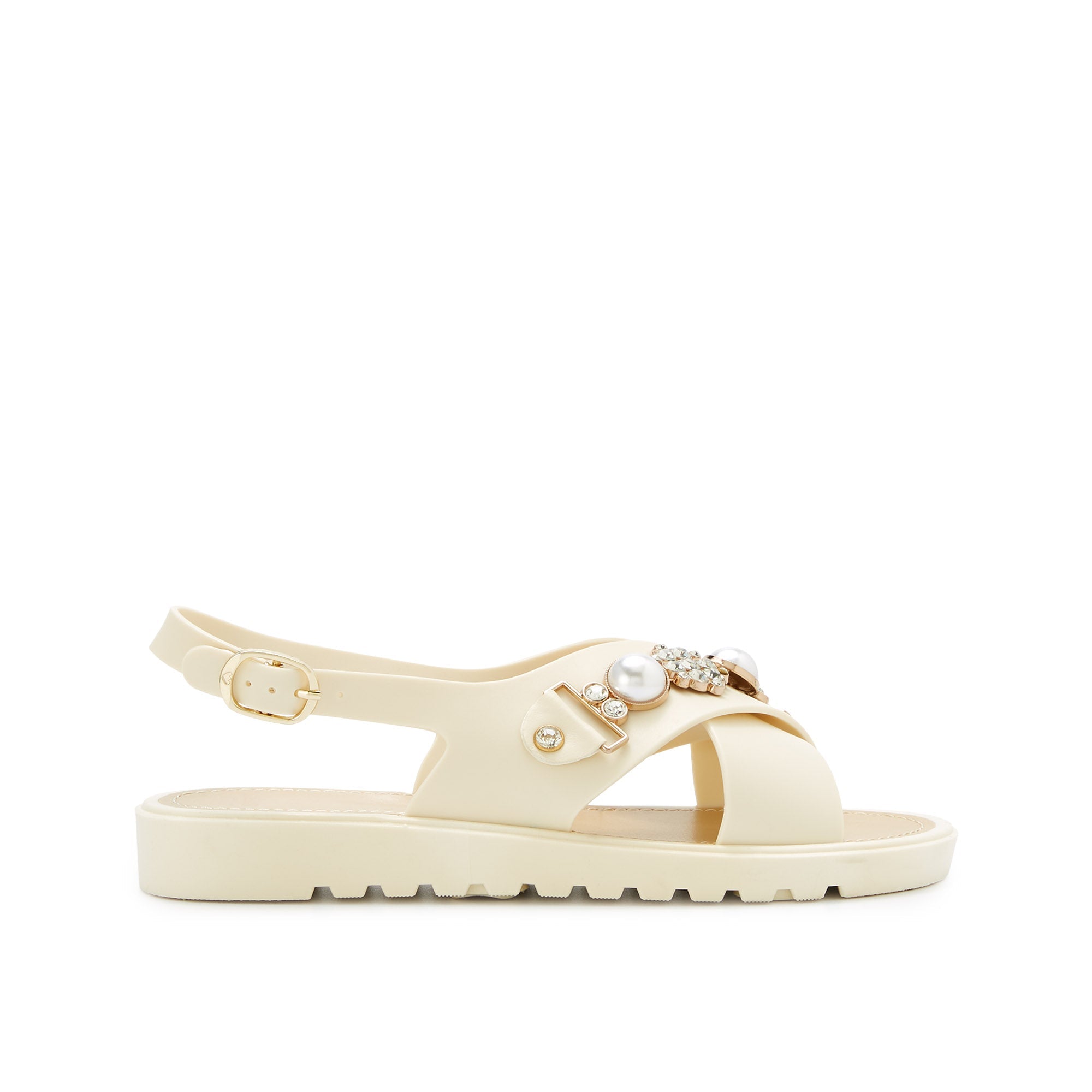 Snug Clay Flat Sandals Beige