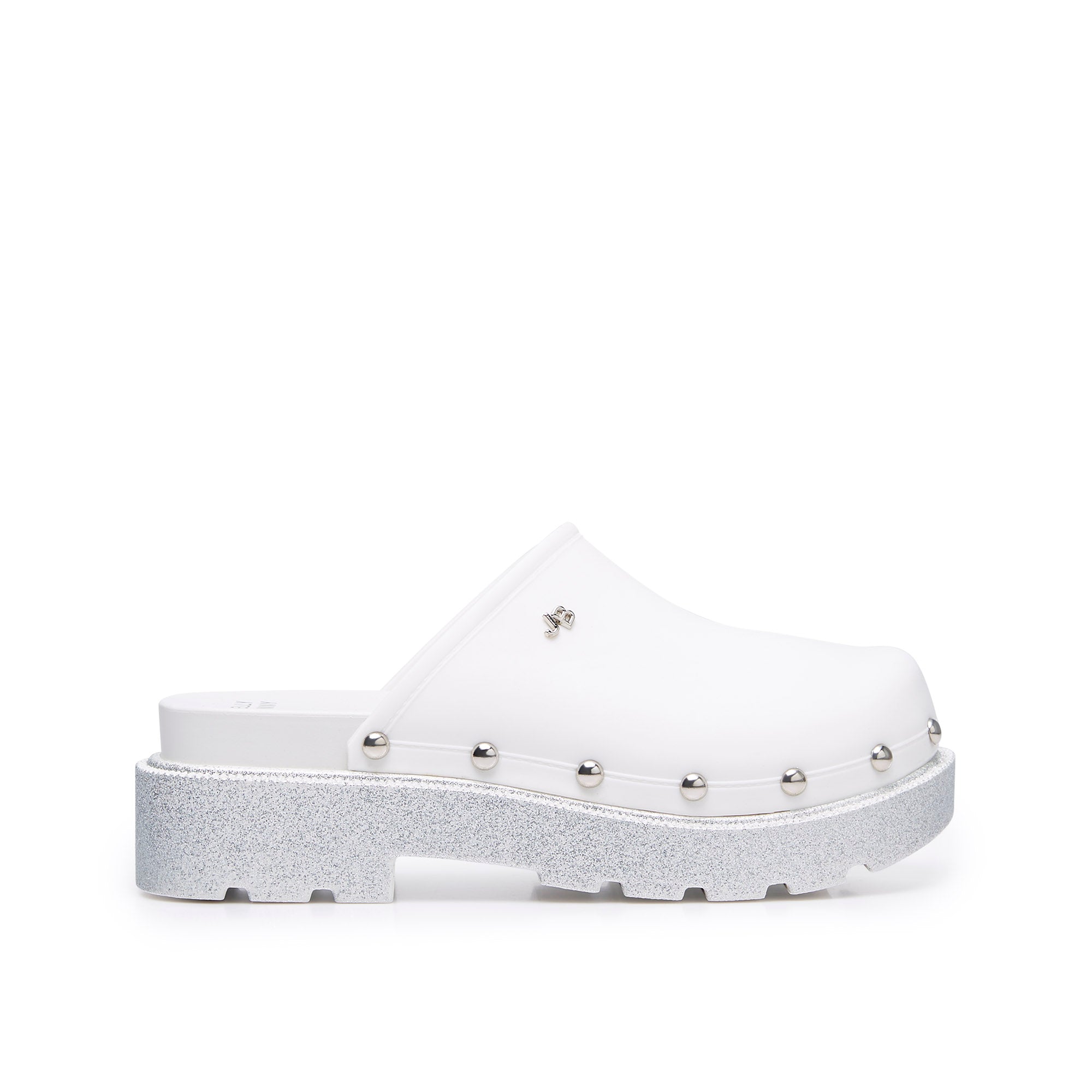 Benedetto Sylvia Plain Platform Clogs White