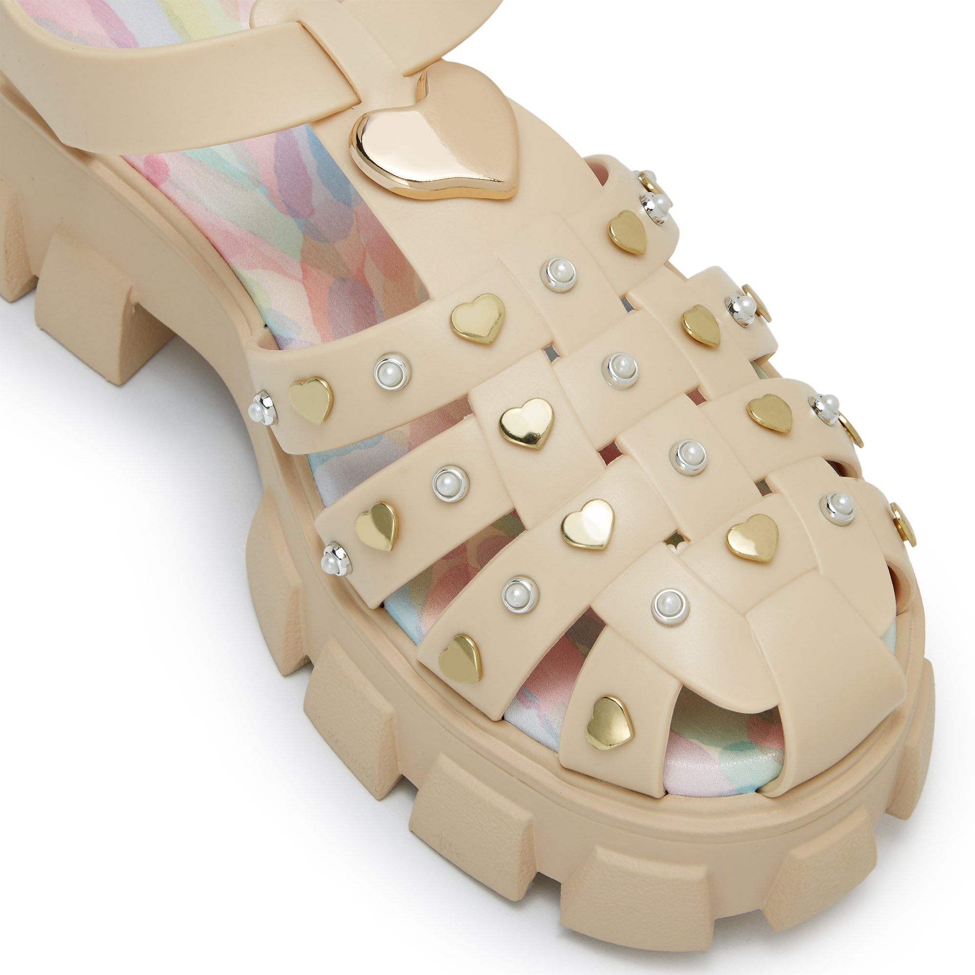 Teena Amiyah Platform Sandals Beige