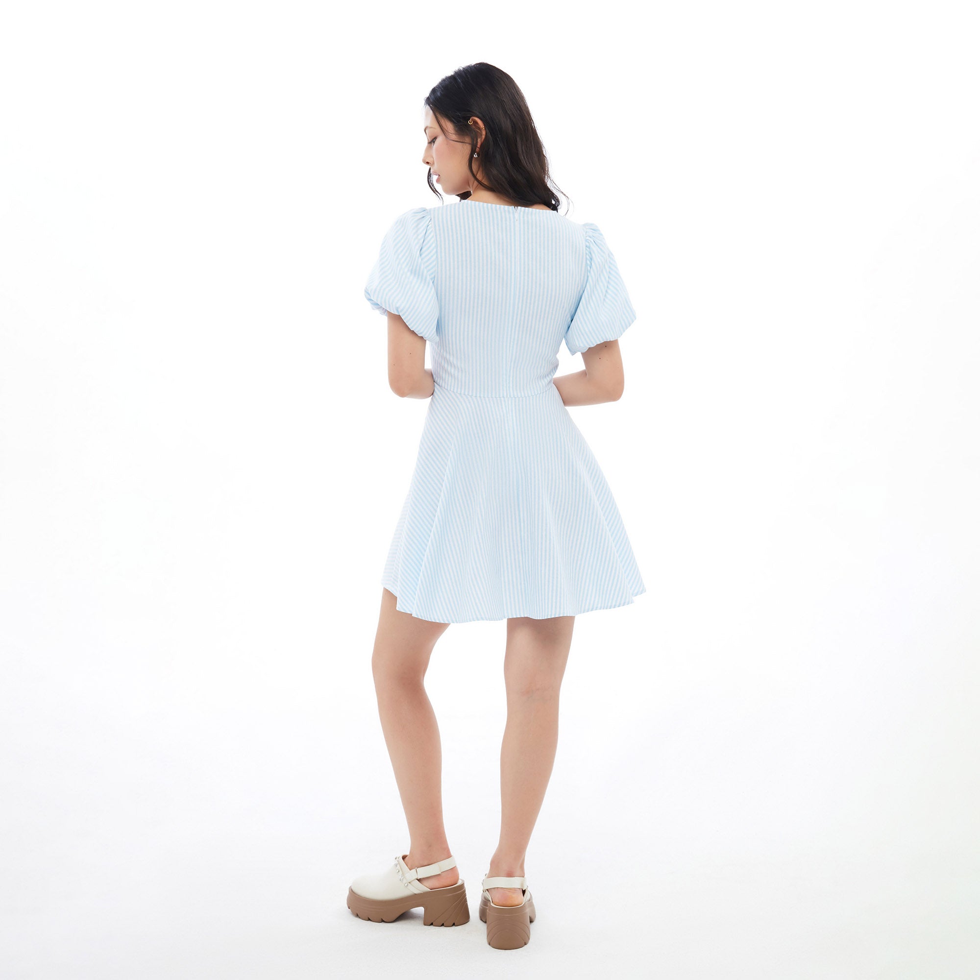 Stripe Sakura Mini Dress Blue