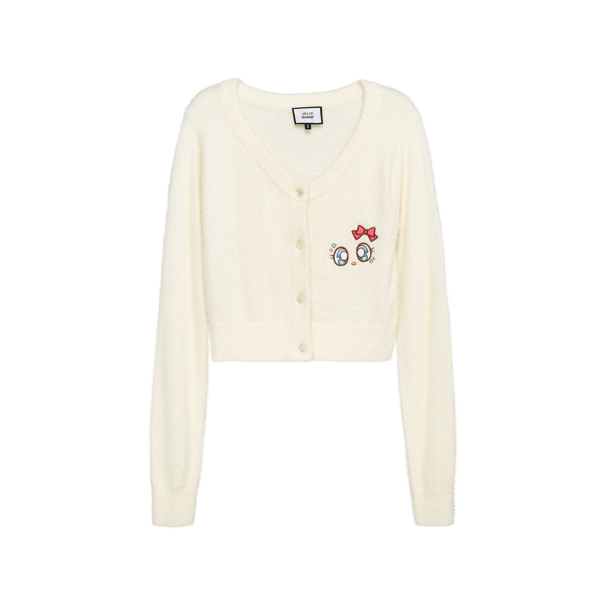 เสื้อคาร์ดิแกนแขนยาวปักลาย Cream