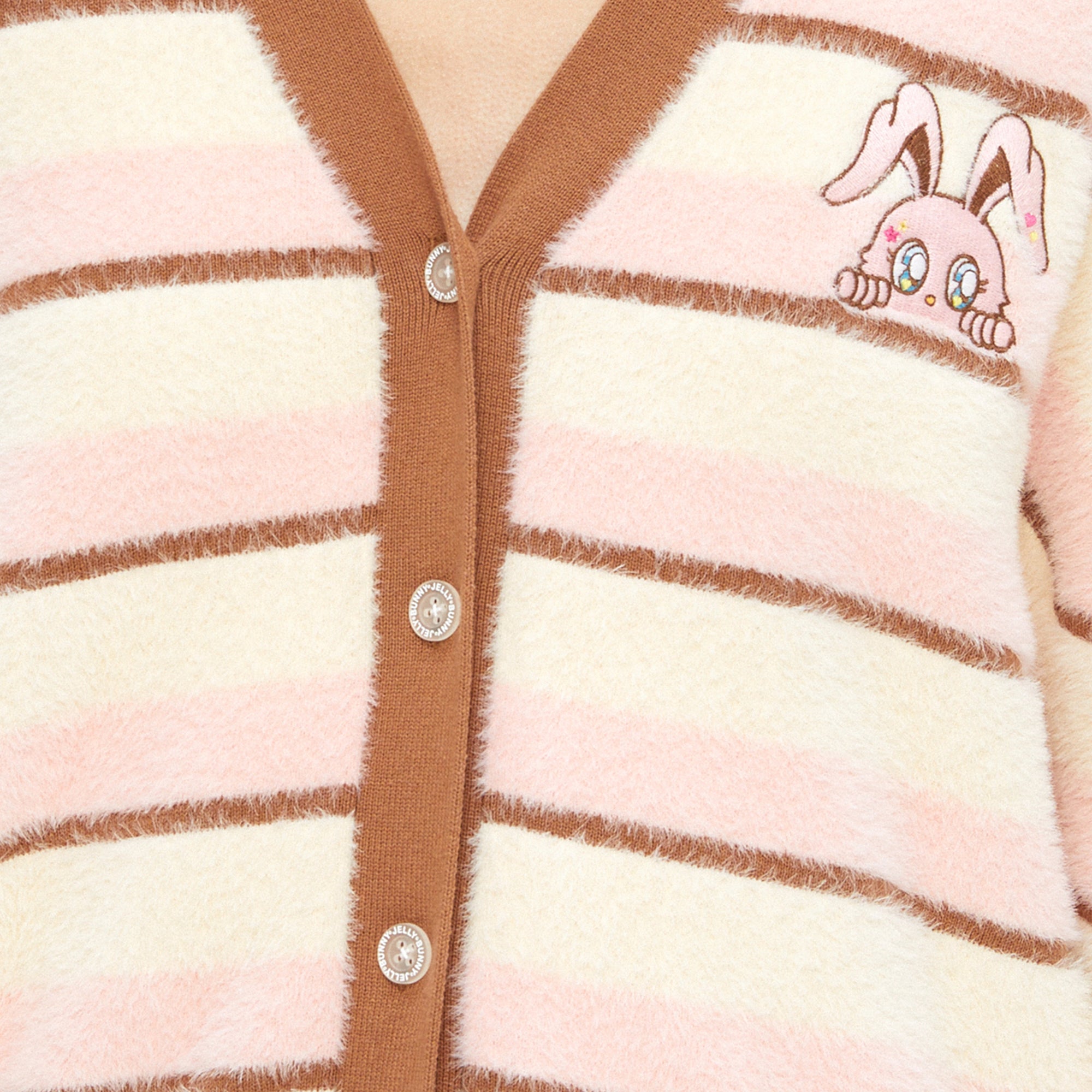 เสื้อคาร์ดิแกนลายทางปักลาย กระต่าย Jerme Multi Color