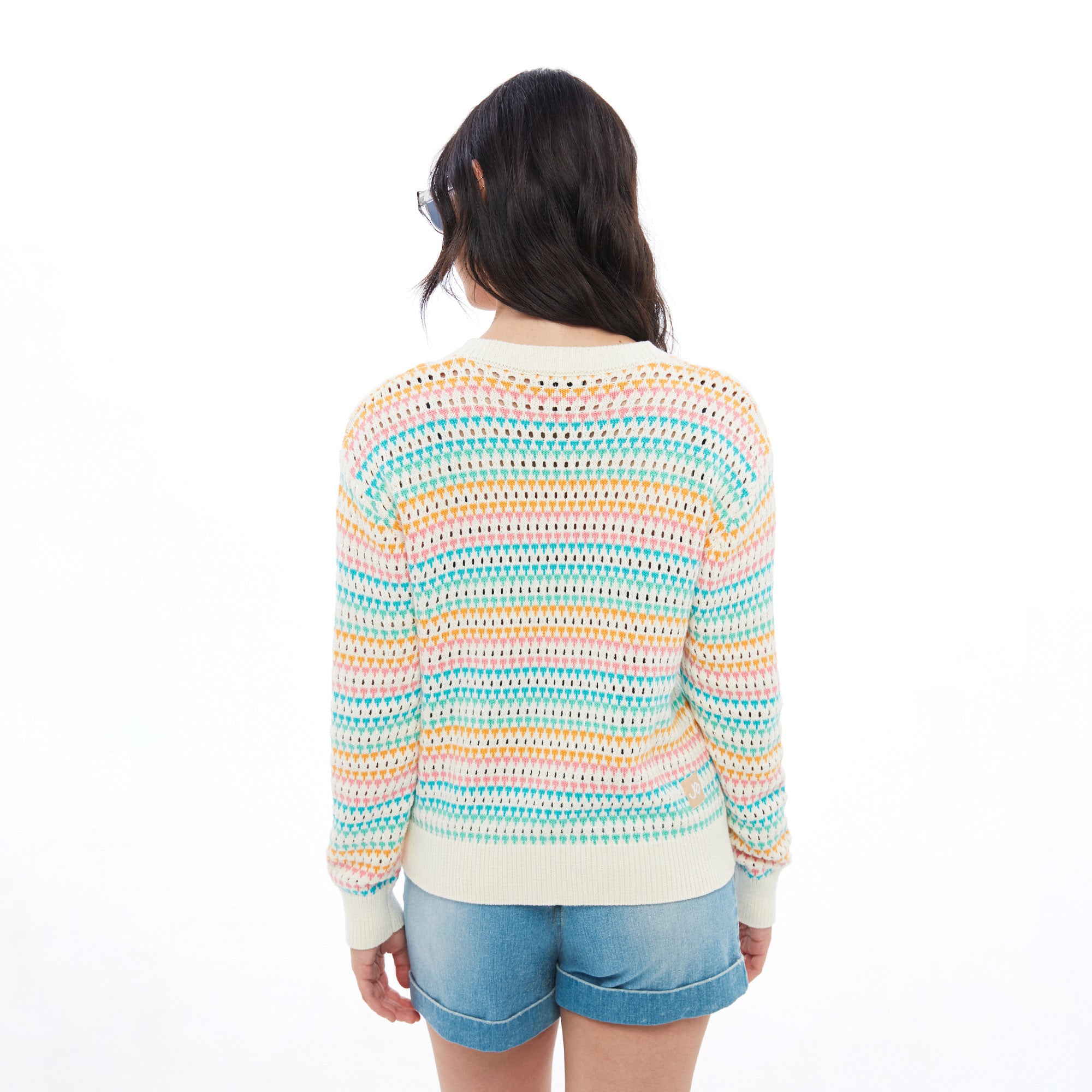 Rainbow Sakura Long Sleeve Cardigan Multi Color
