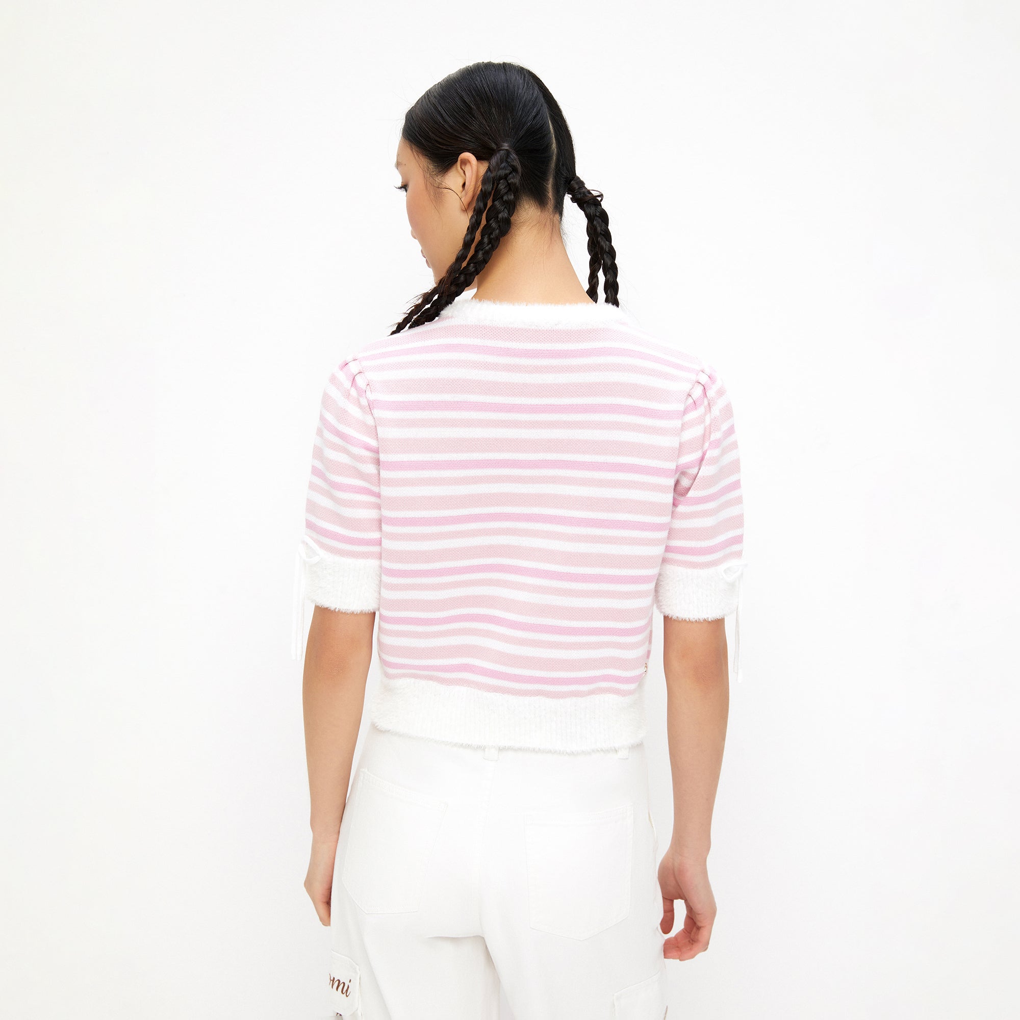เสื้อแขนสั้้นลายทางปักลายการ์ตูน Kuromi  Multi Color