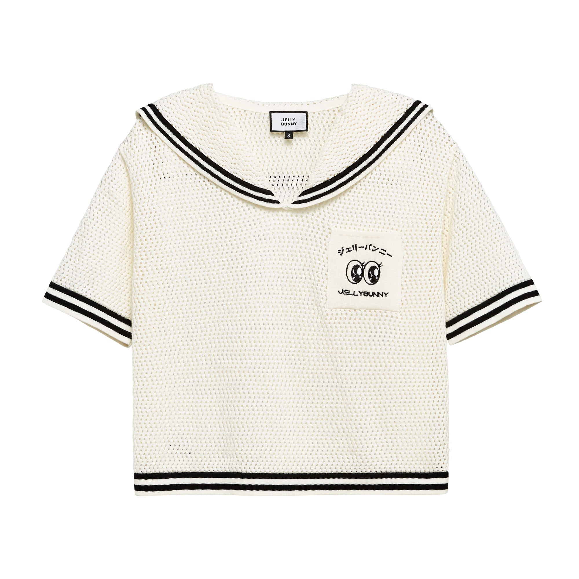 เสื้อโครเช่ต์ปกคอกะลาสี Cream