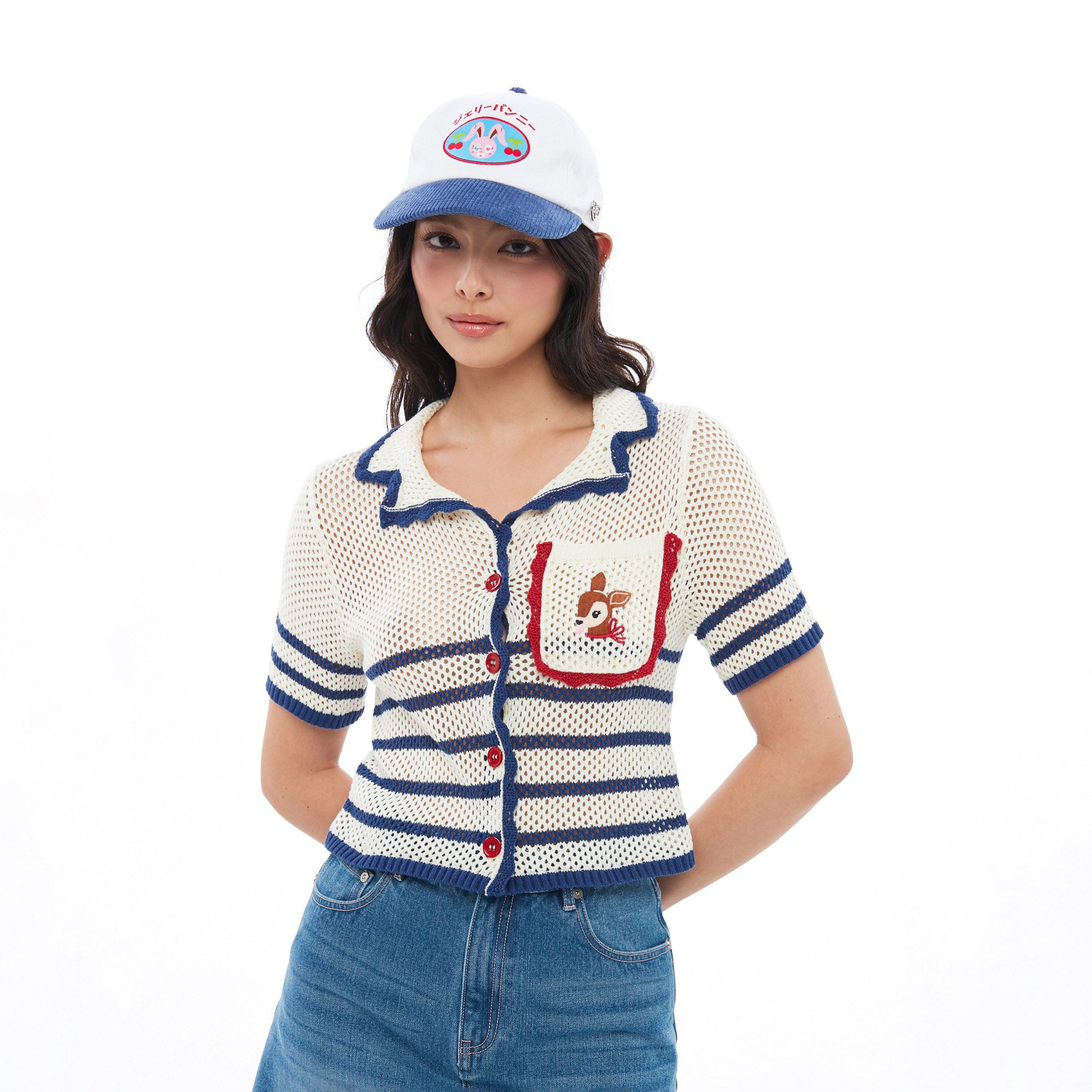 Little Dears Crochet Short Sleeve Shirt Multi Color