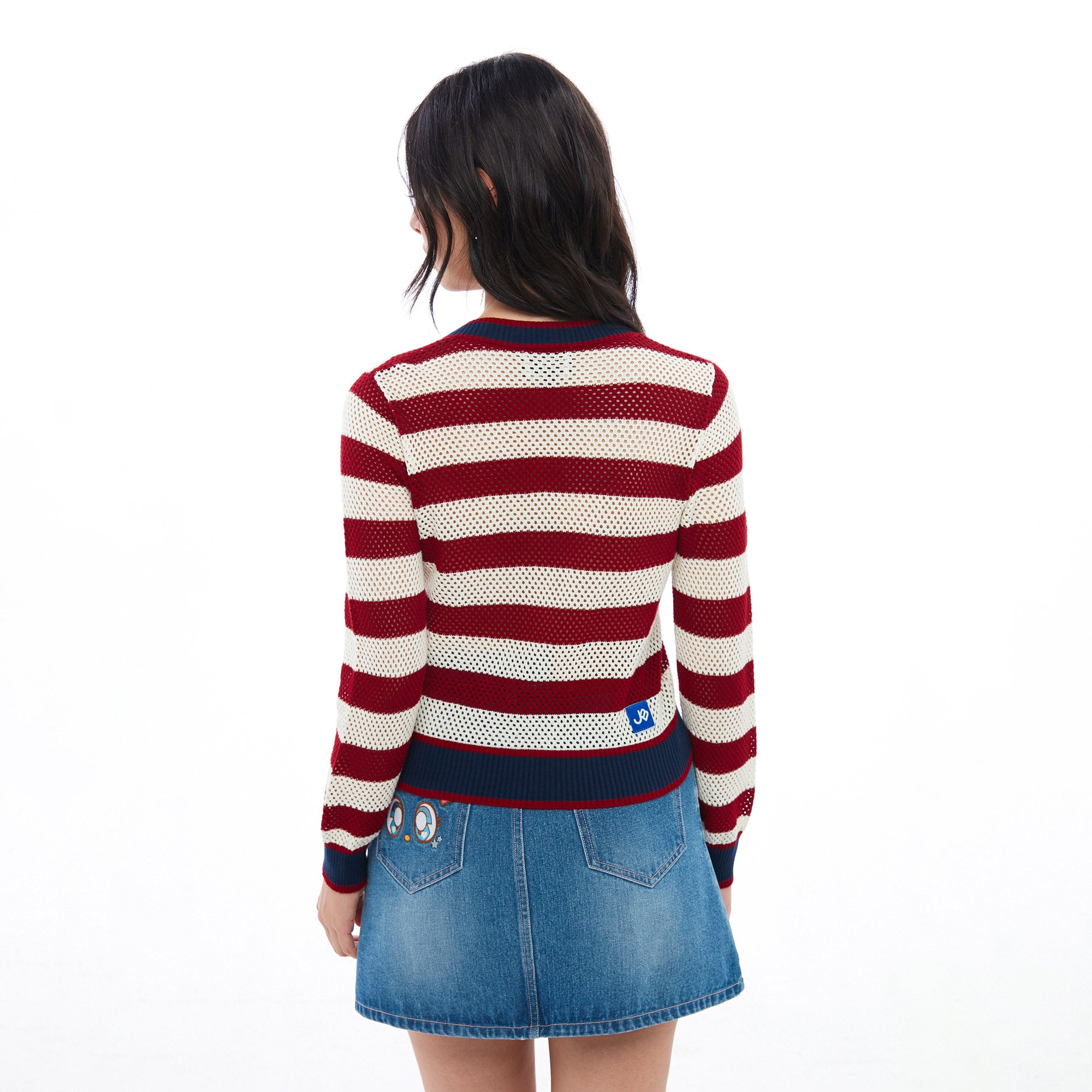เสื้อคาร์ดิแกนตาข่ายปักลายกวาง Multi Color