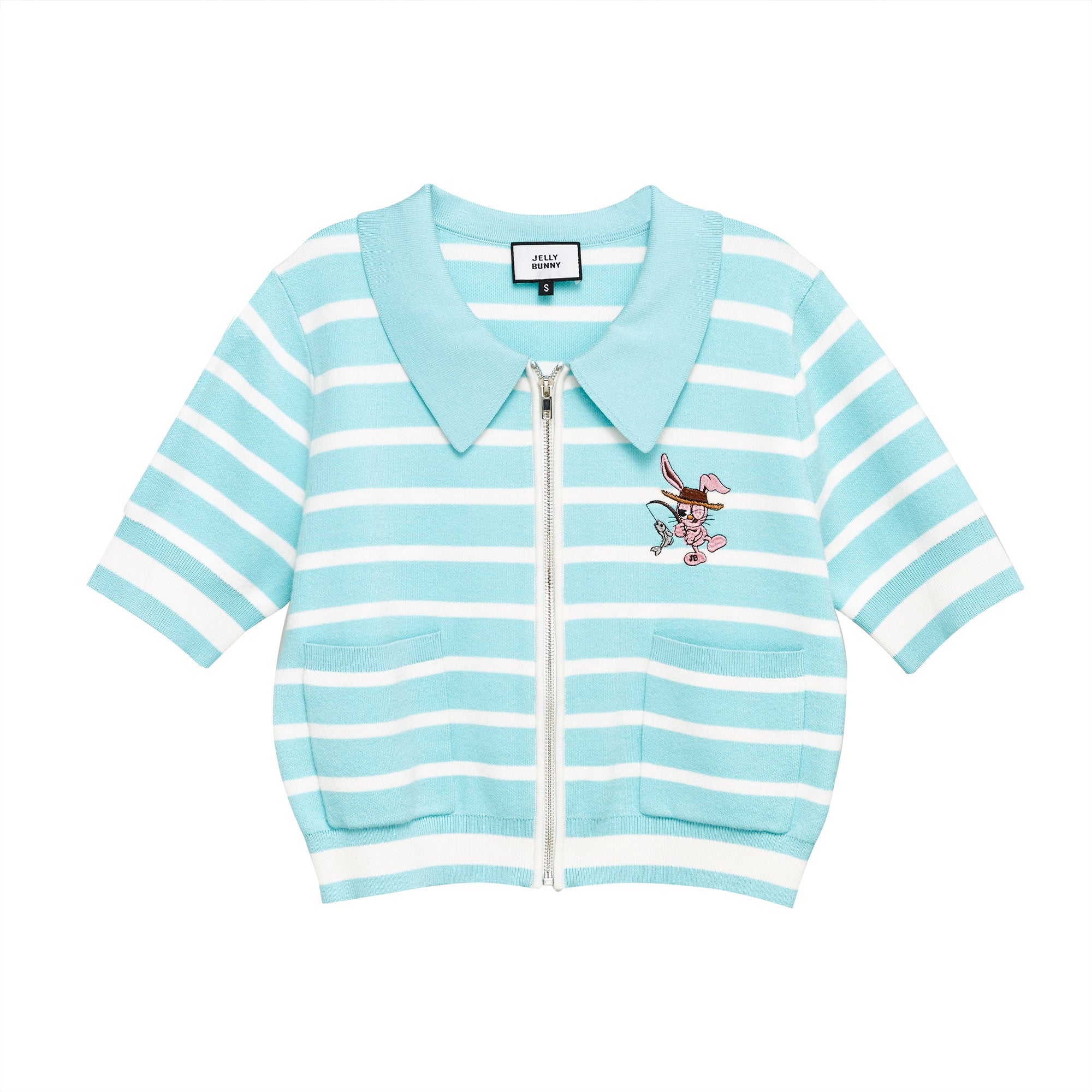 เสื้อถักแขนสั้นลายทาง Multi Color