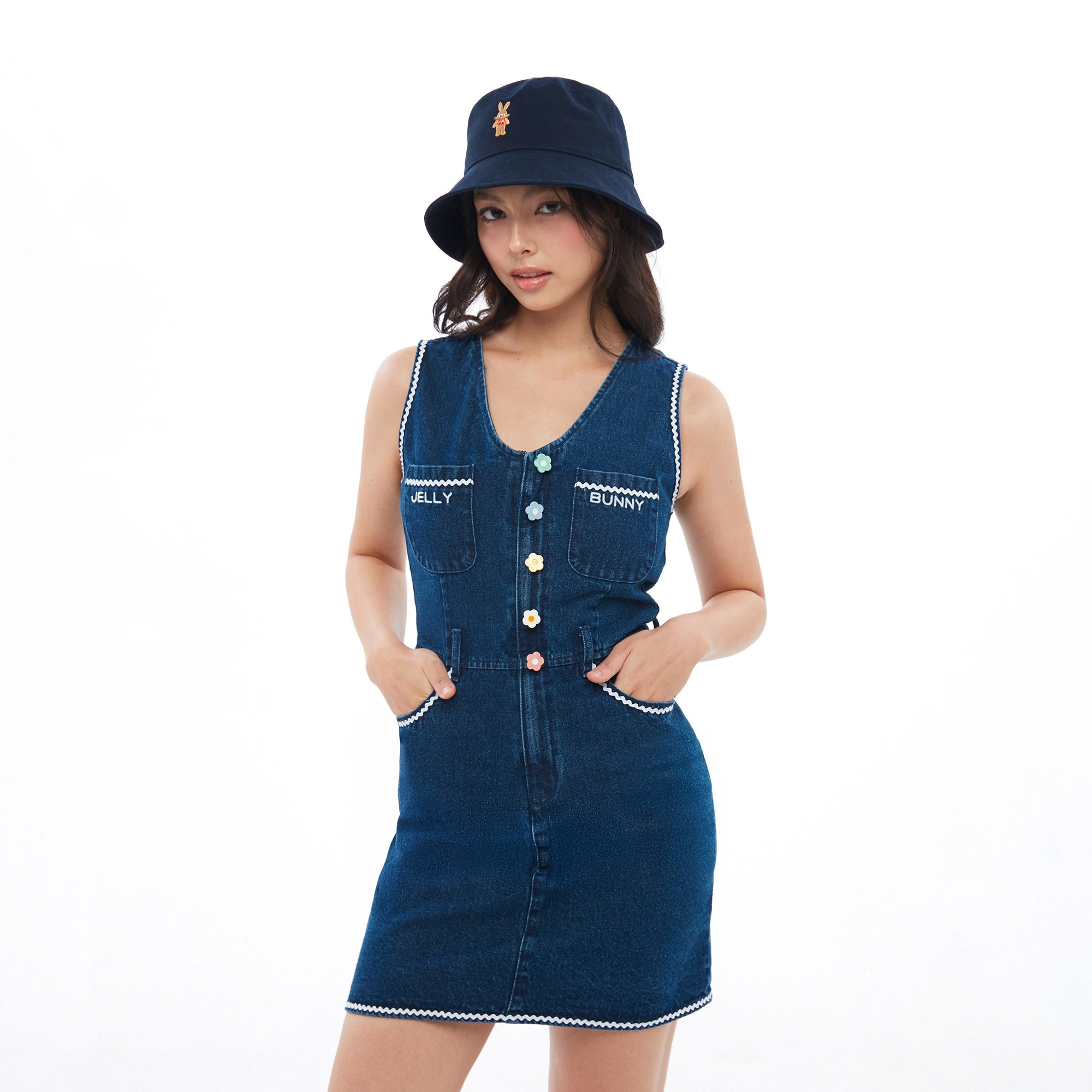 Sakura Denim Mini Dress Blue