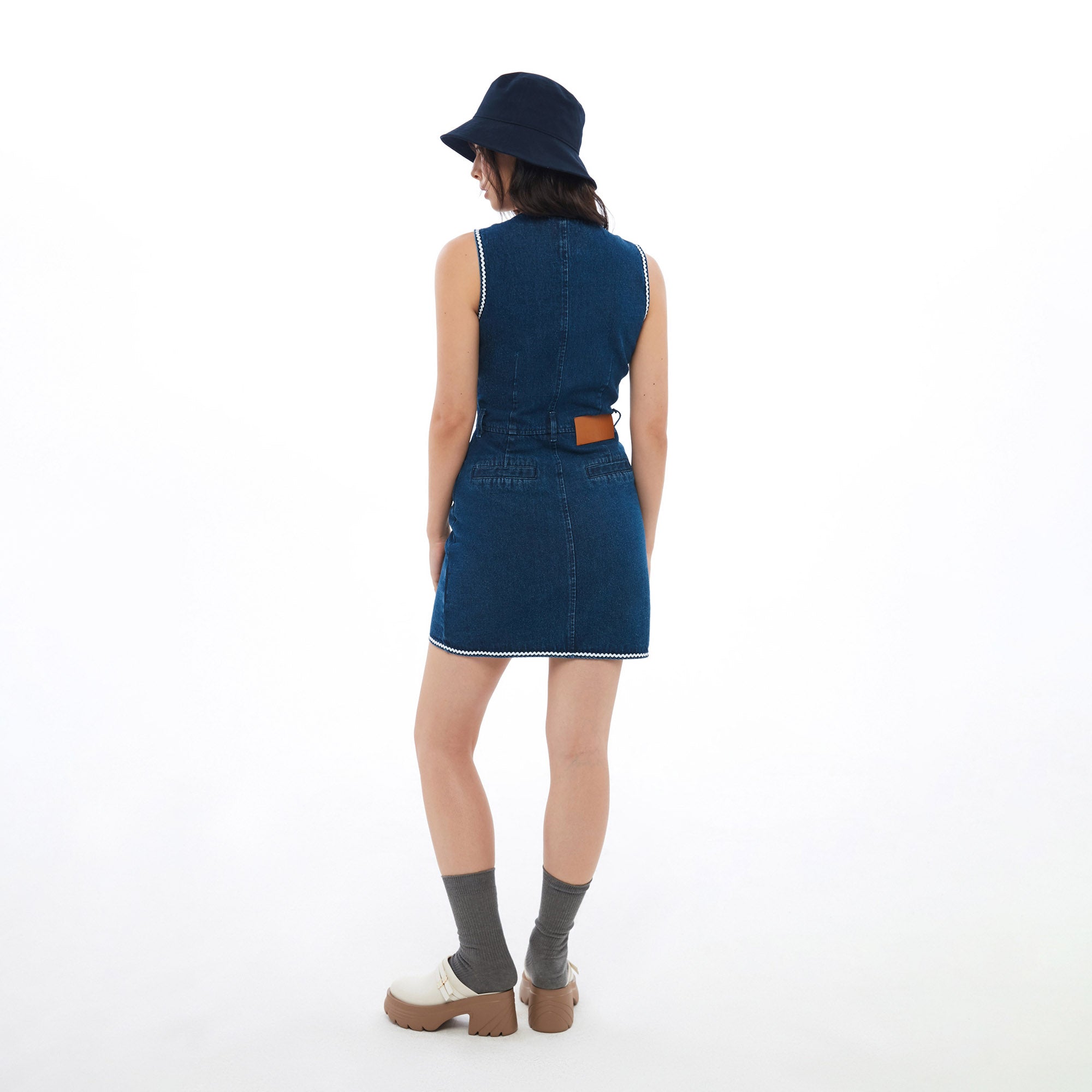 Sakura Denim Mini Dress Blue
