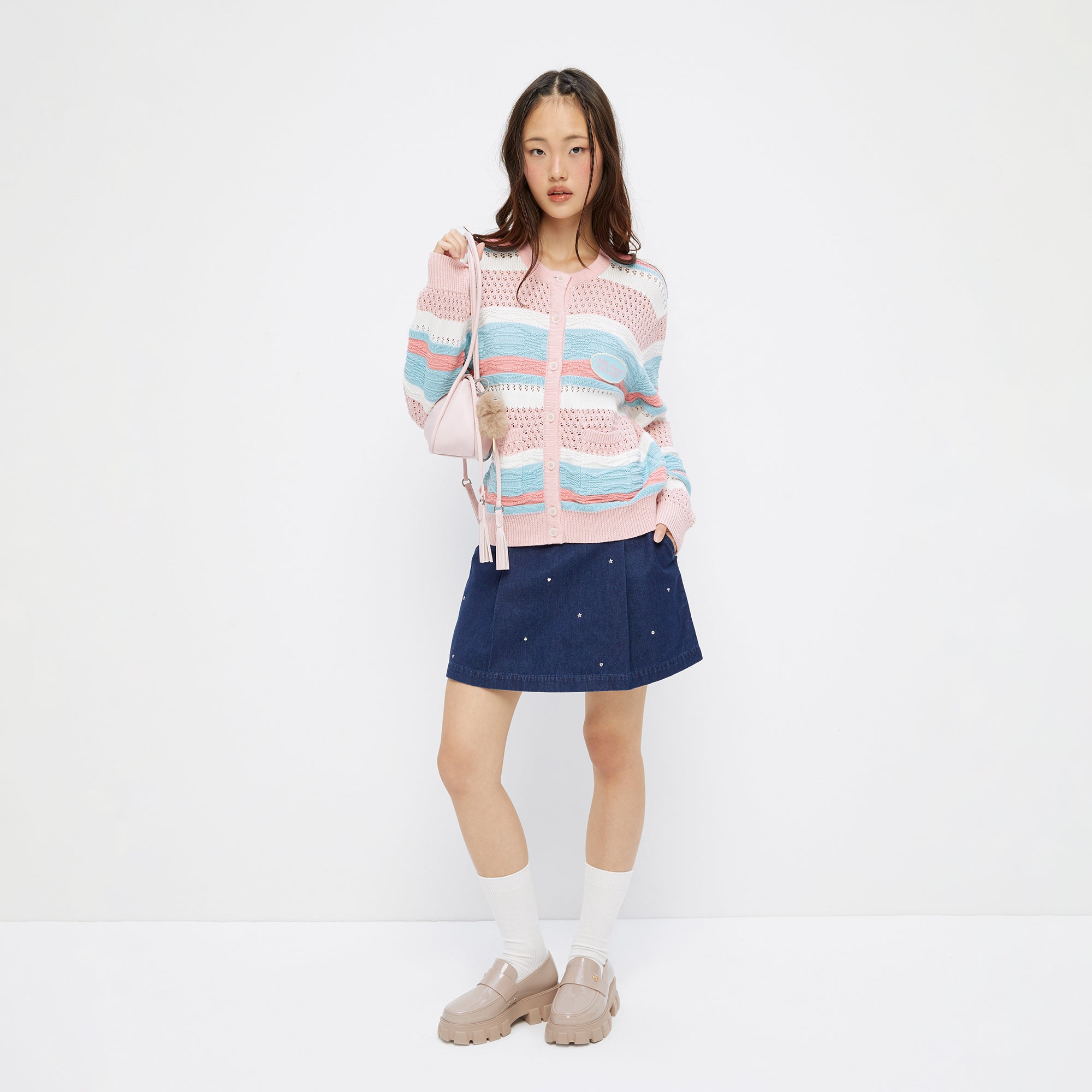 Stripe Long Sleeve Cardigan