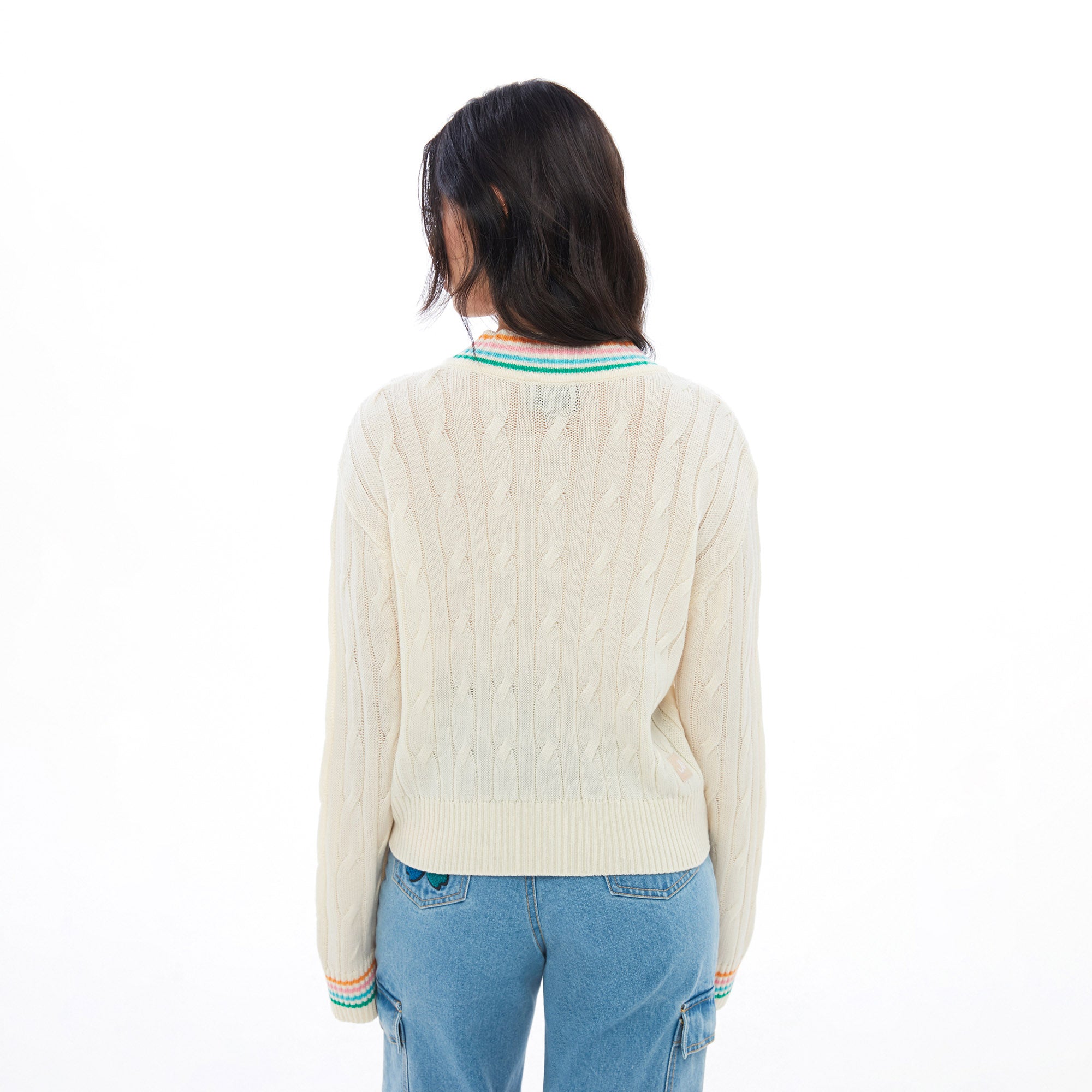 Sakura Cable Knitted Pullover Cream
