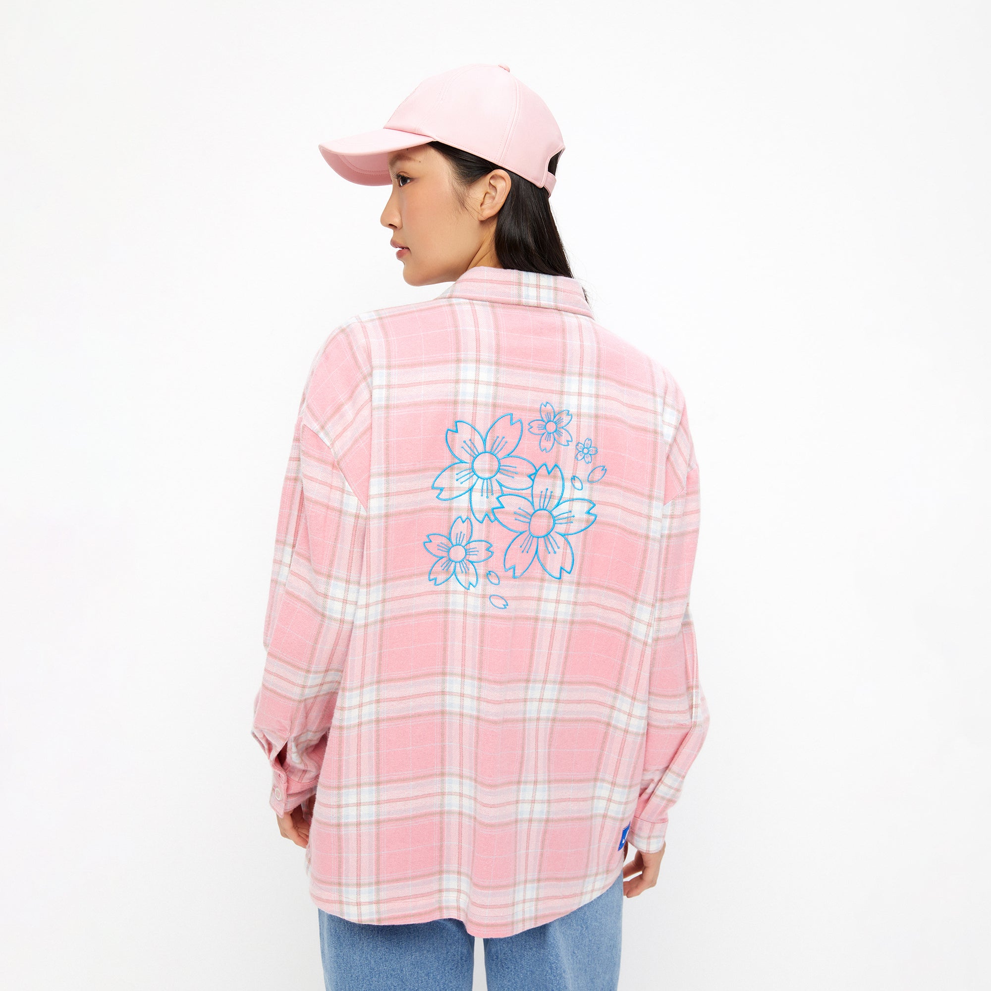 Plaid Long Sleeve Shirt Pink