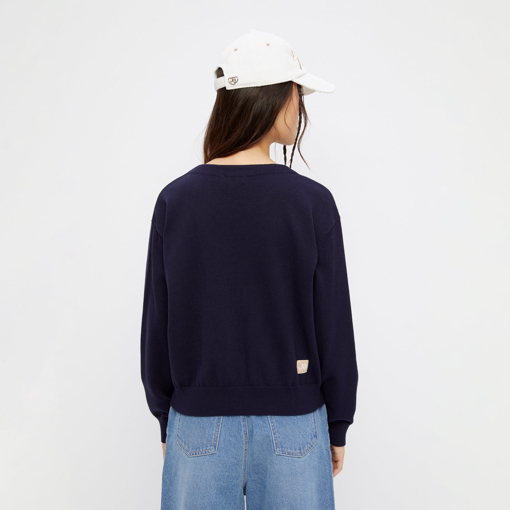 Furry Jerme Long Sleeve Cardigan Navy