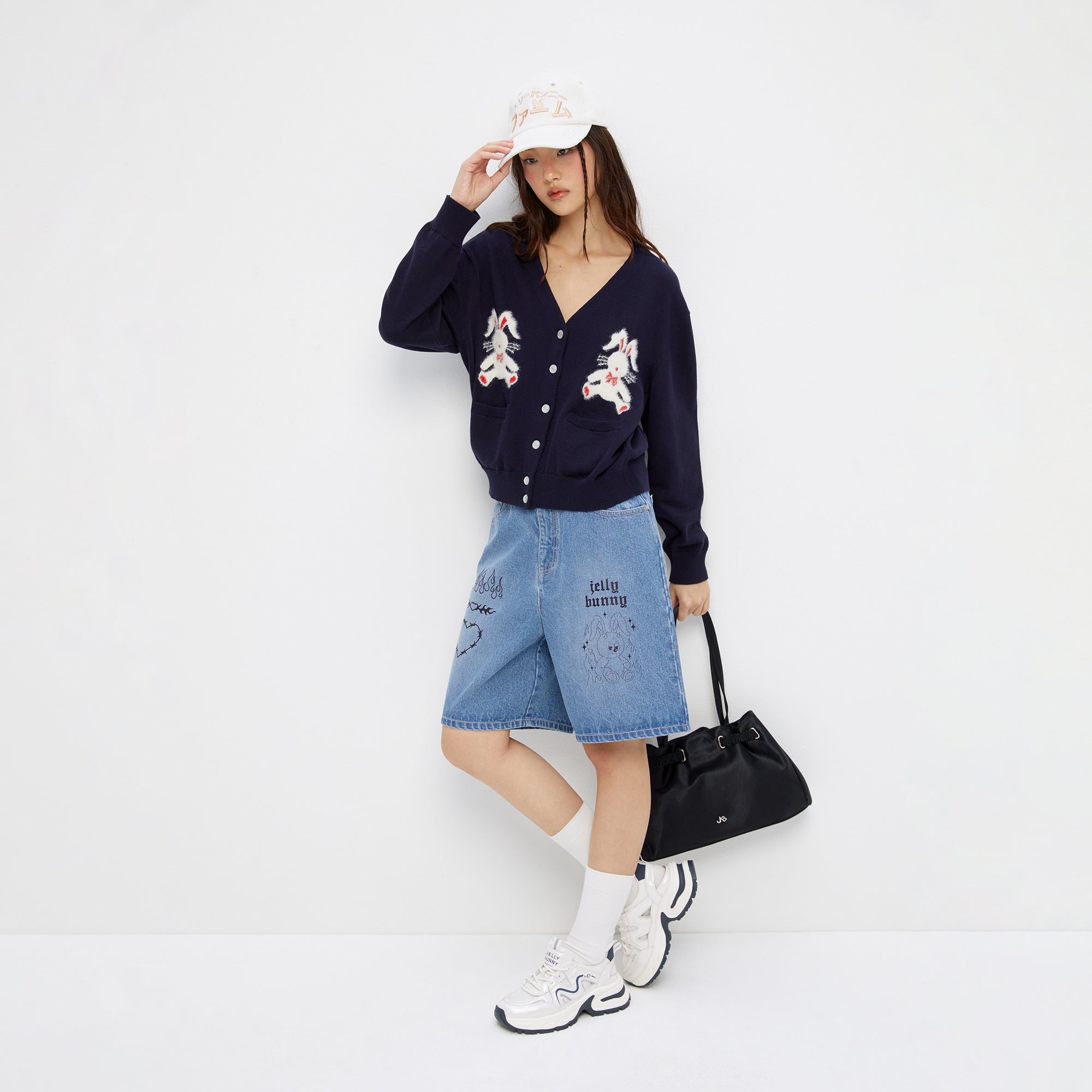 Furry Jerme Long Sleeve Cardigan Navy