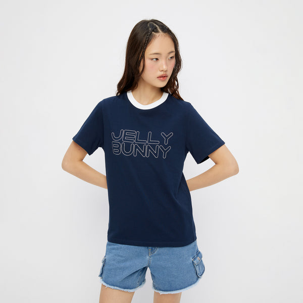Tシャツ・カットソー DUVETICA Nihoundak Navy Women's Short Sleeve Collared T-shir Women T Shirts In Navy | Fast & Free Shipping At $199 | Jiffy Ca