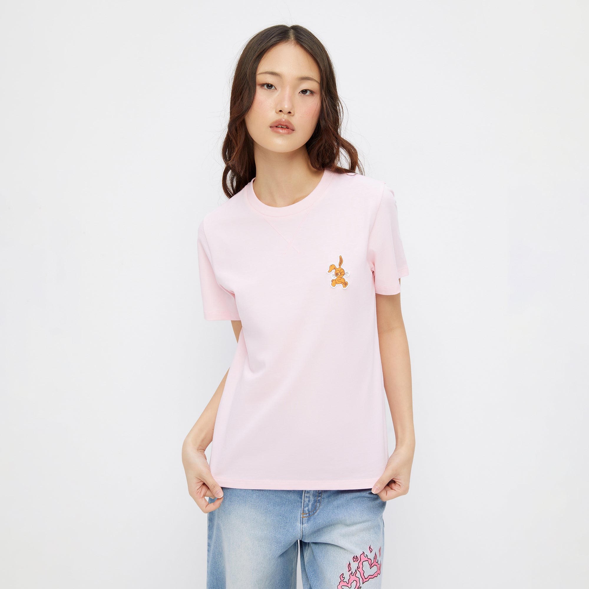 orin　Pink Basic Jersey Bunny T-shirt Primrose Pink Pink Basic Jersey Bunny T-shirt | GANNI PL