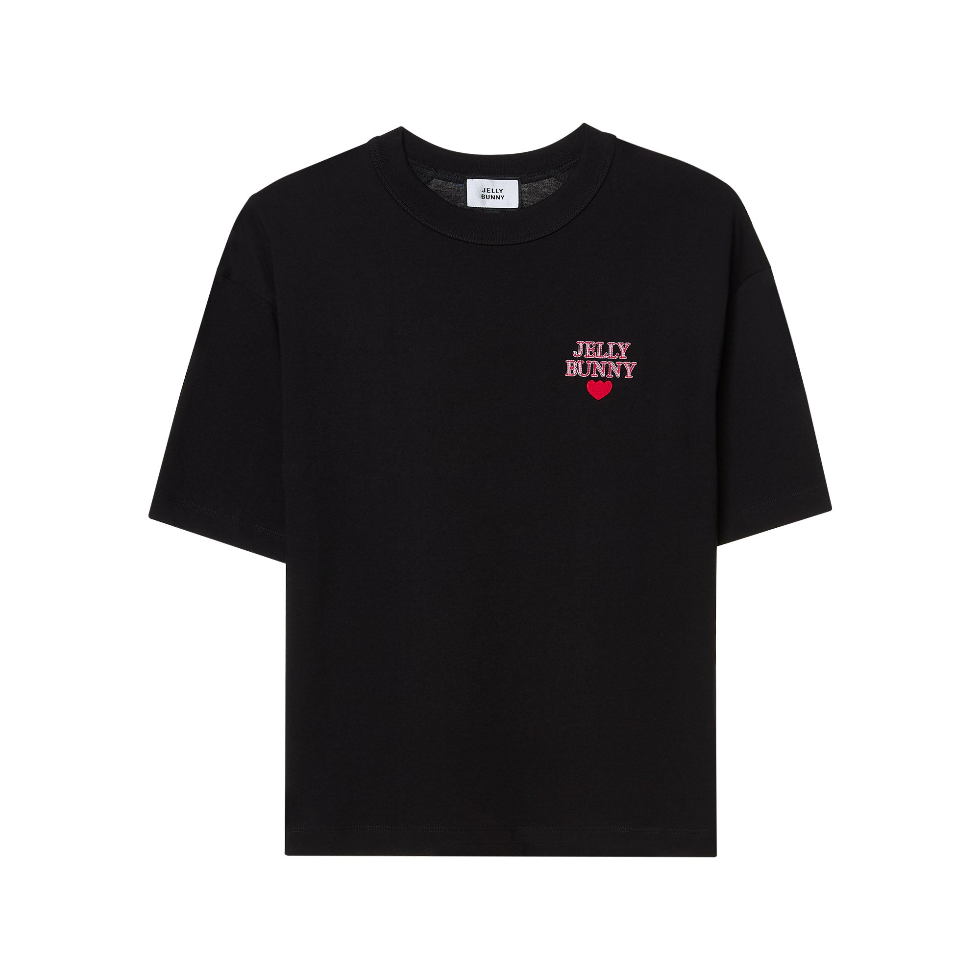 เสื้อยืดแขนสั้นปักโลโก้ Black