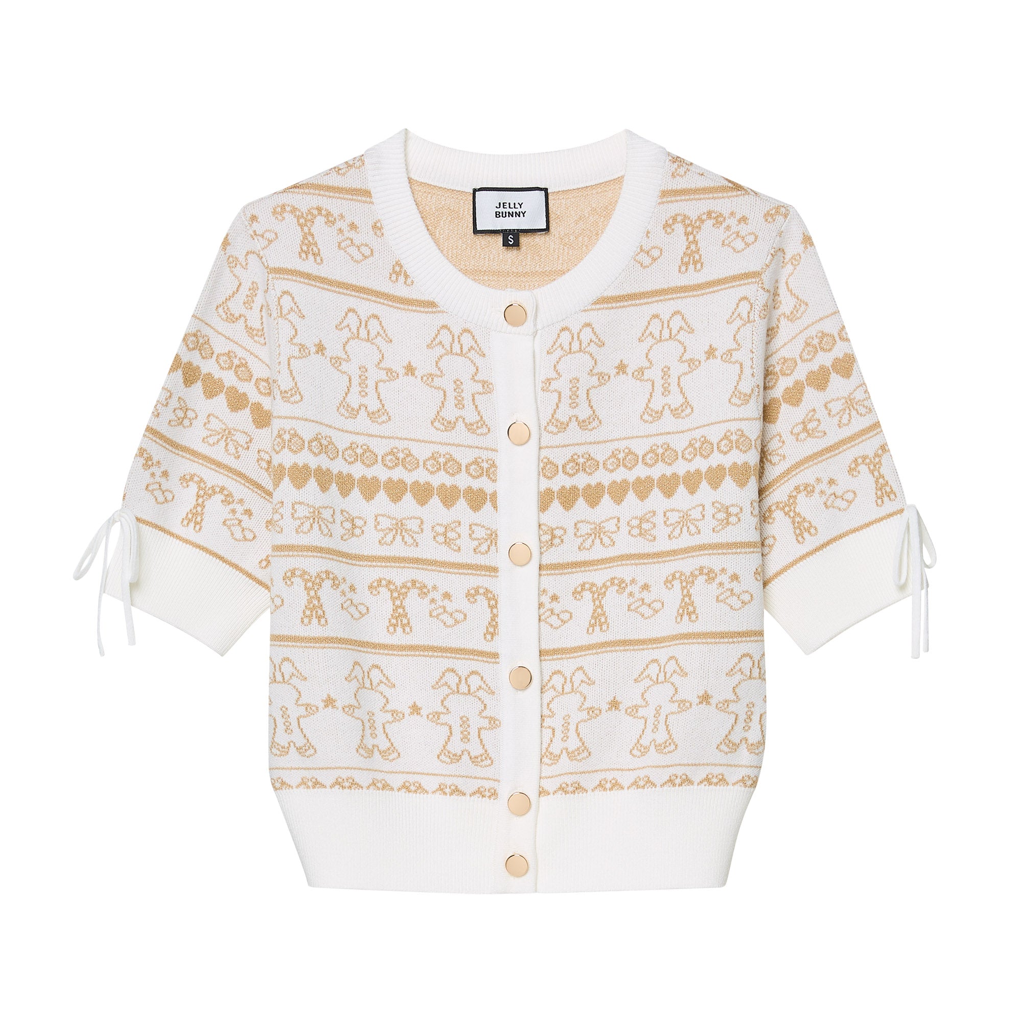 Knitted Embroidery Short Sleeve Top Multi Color