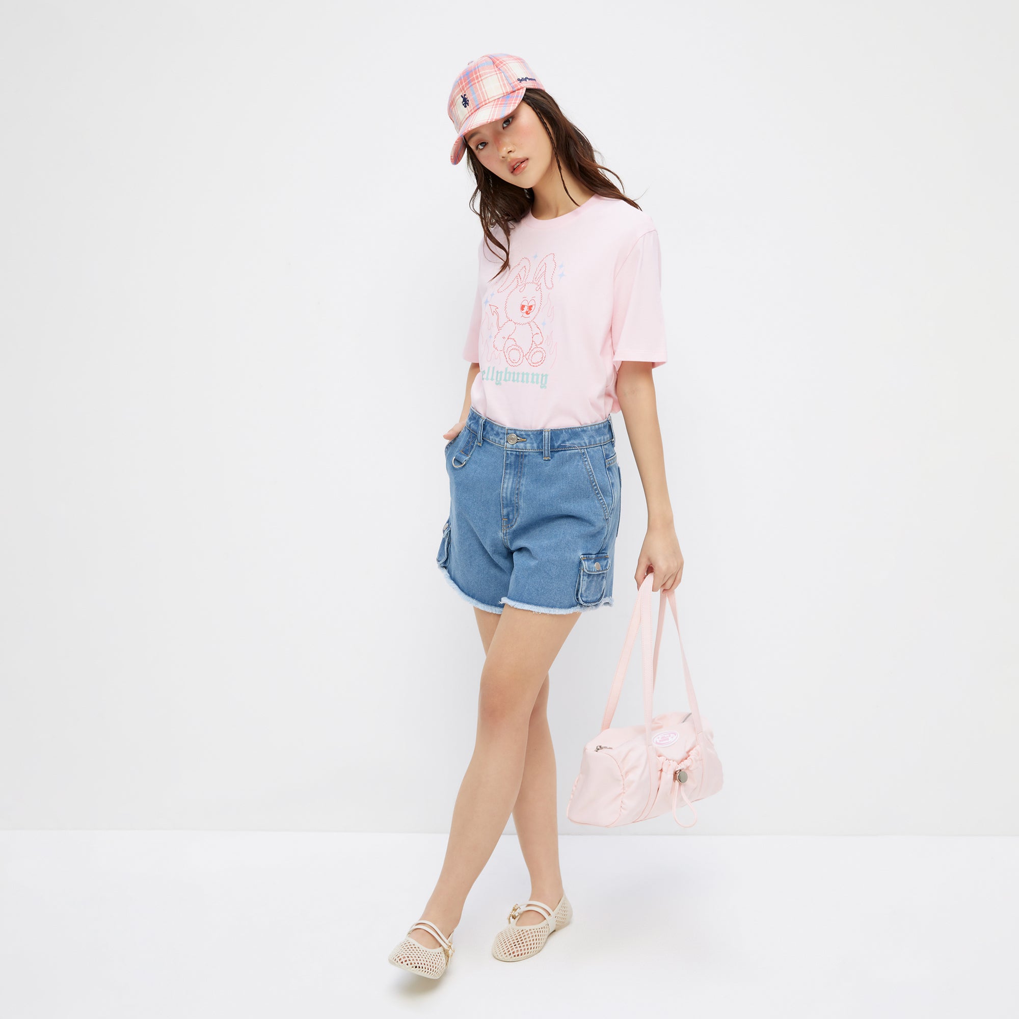 เสื้อยืดพิมพ์ลายกระต่าย Devil Jerme Pink