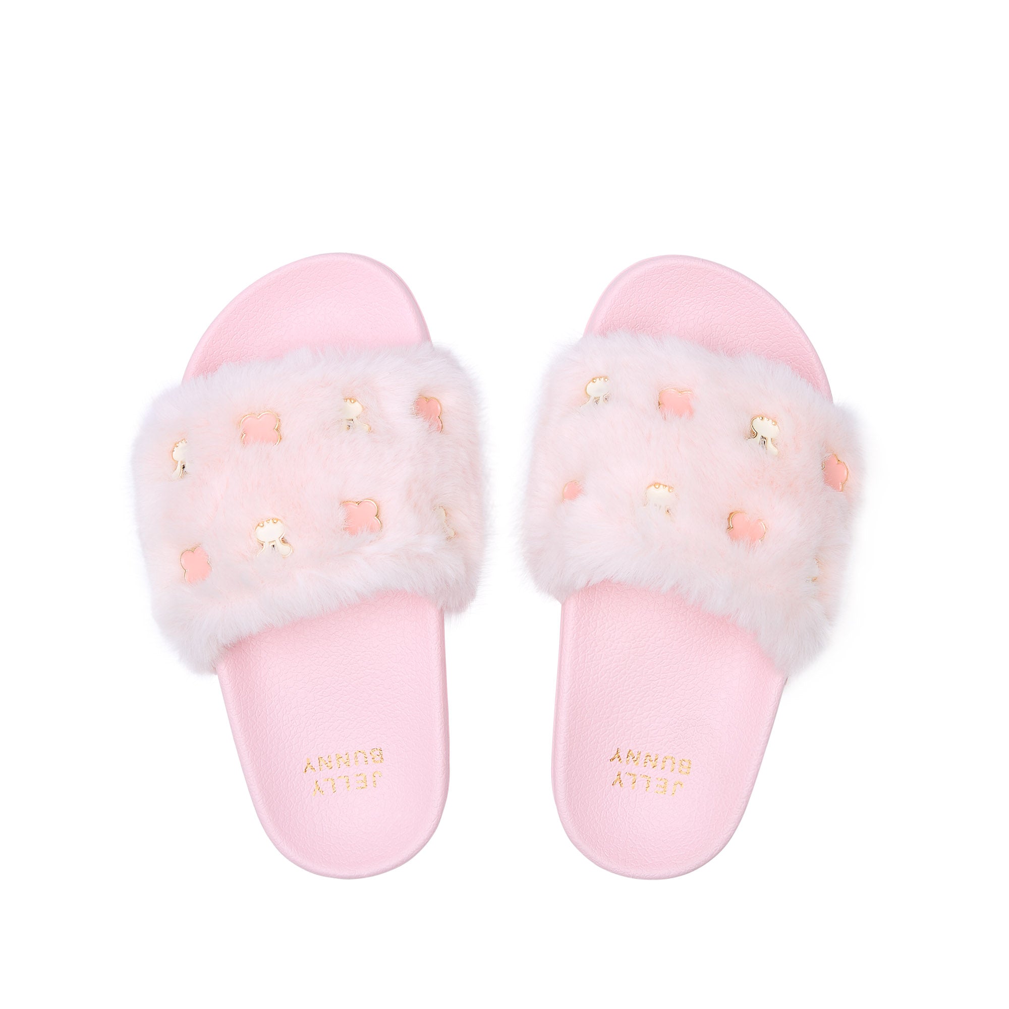 รองเท้าแตะ สำหรับเด็กผู้หญิง Mini Slide Fur Selin Sandals Light Pink
