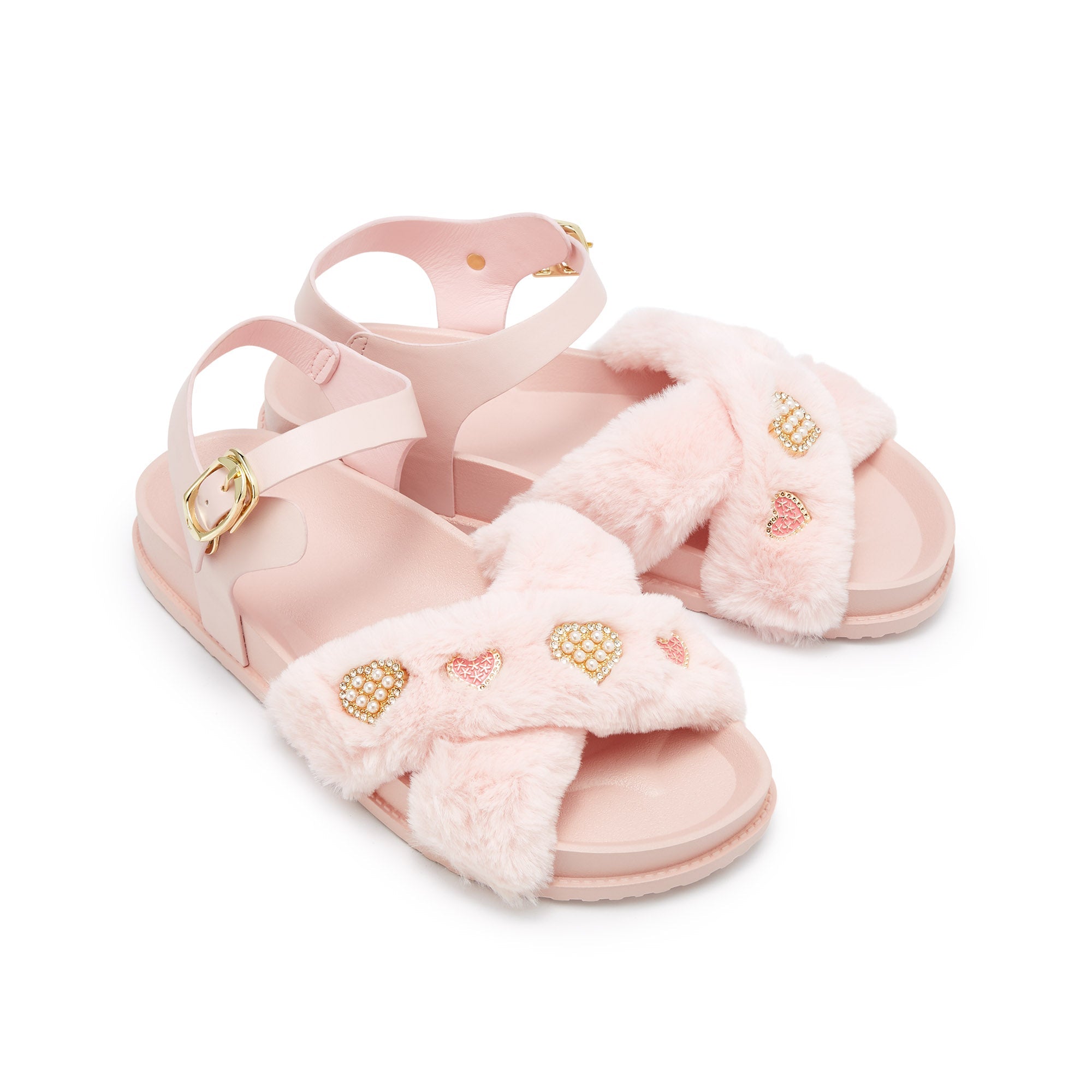 รองเท้าแตะแพลตฟอร์ม Wisteria Fur Pink