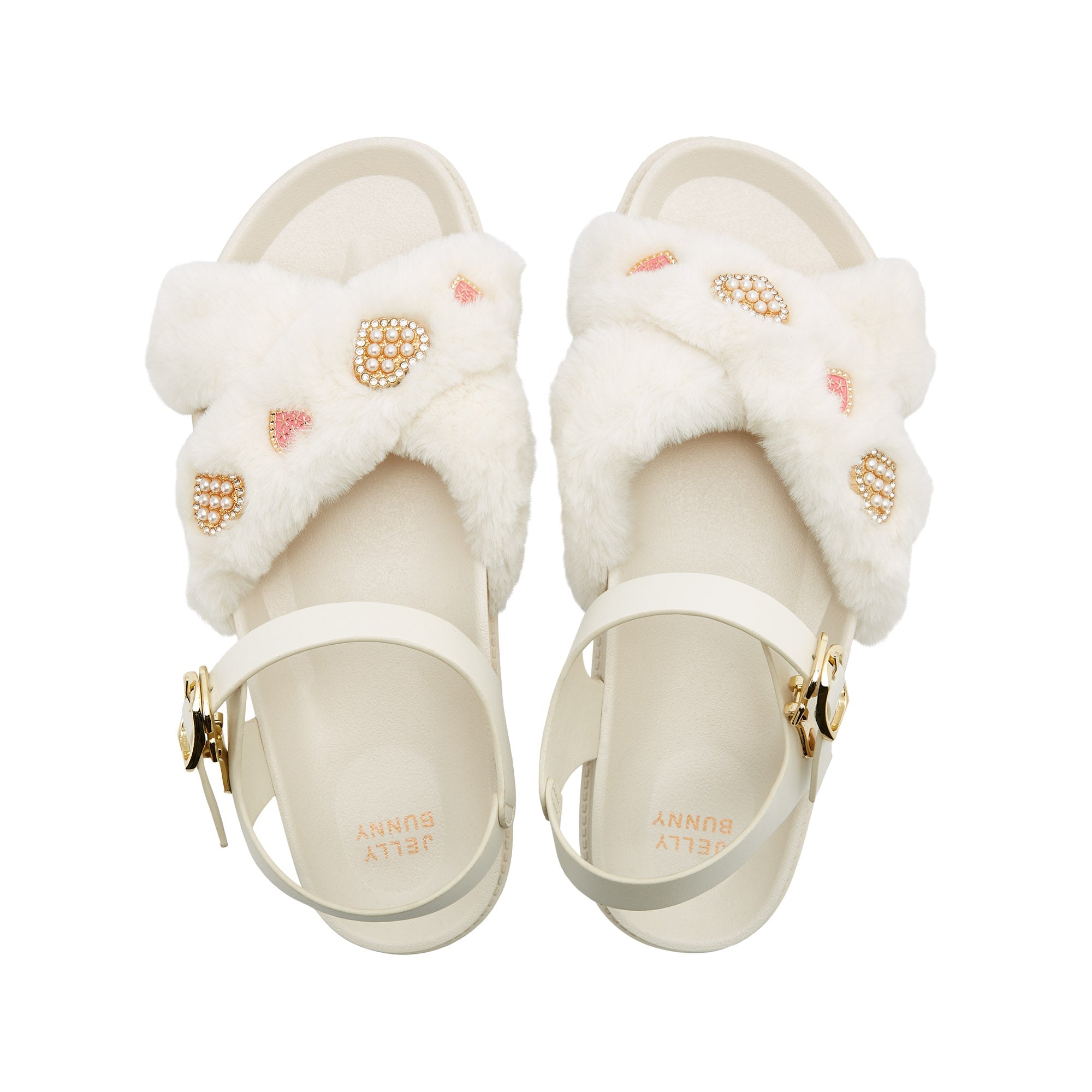 รองเท้าแตะแพลตฟอร์ม Wisteria Fur White