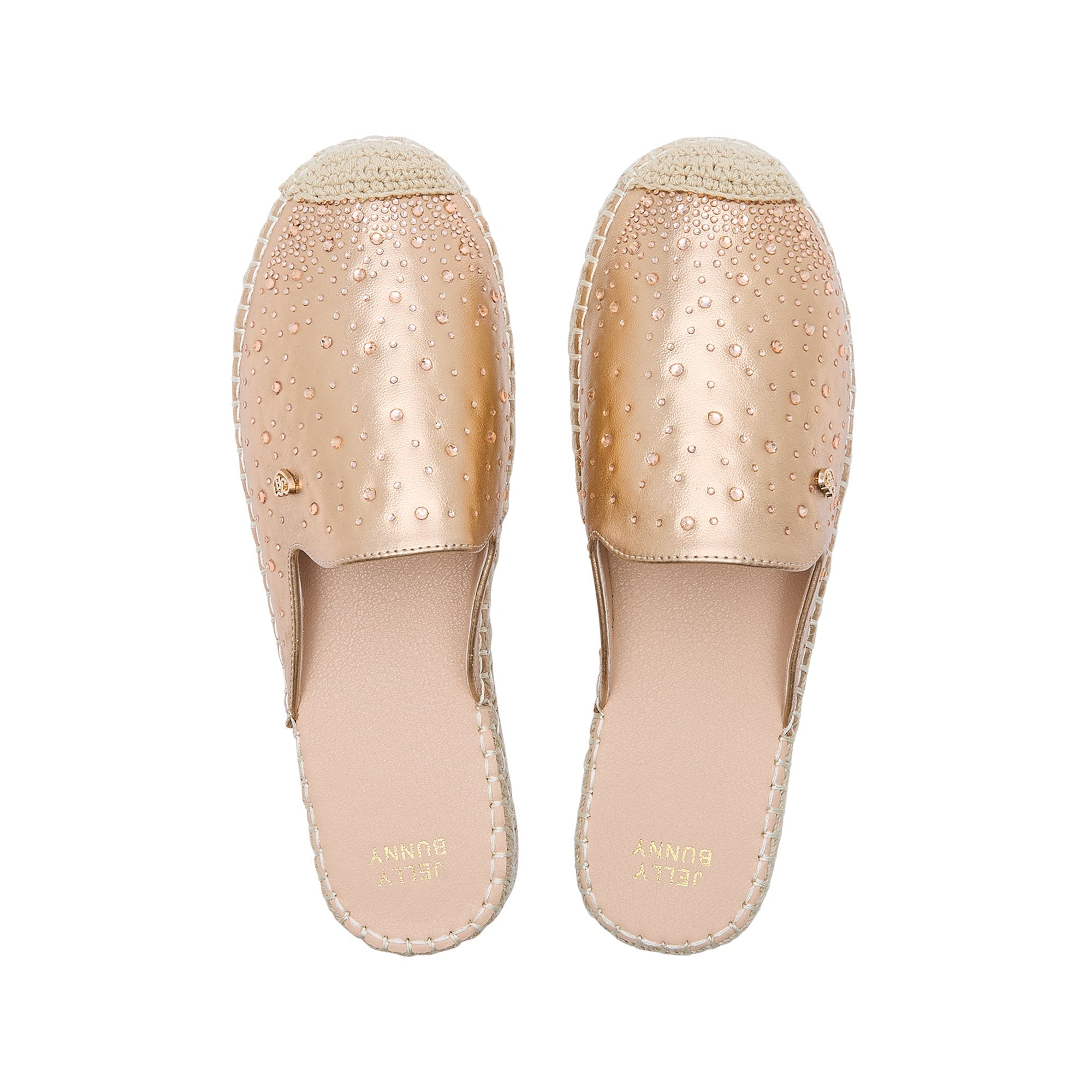 Hellebore Espadrille Mules Rose Gold