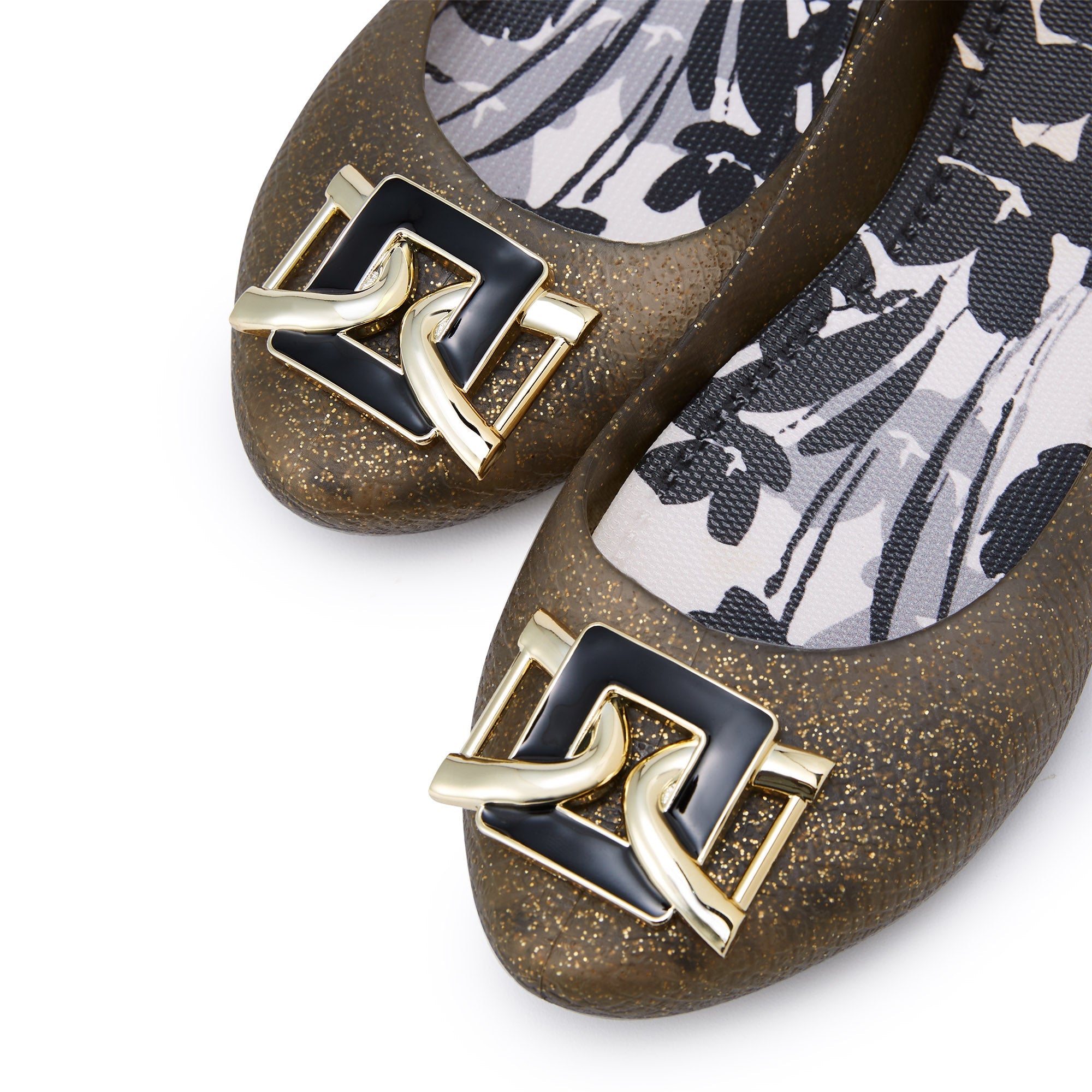 รองเท้าบัลเล่ต์ Icarai Floral Black