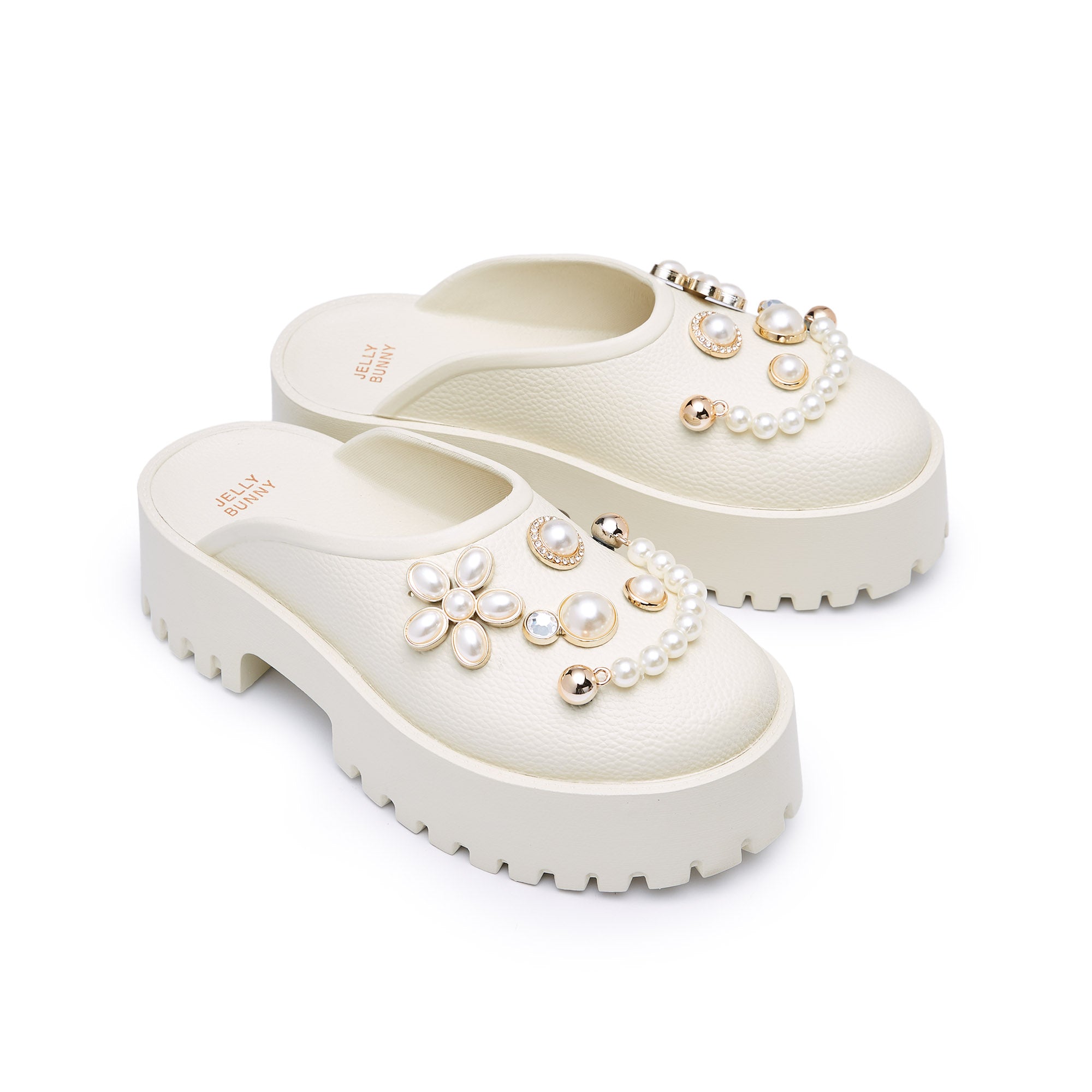 รองเท้าเปิดส้นหัวปิด Clara Vyvi Ivory