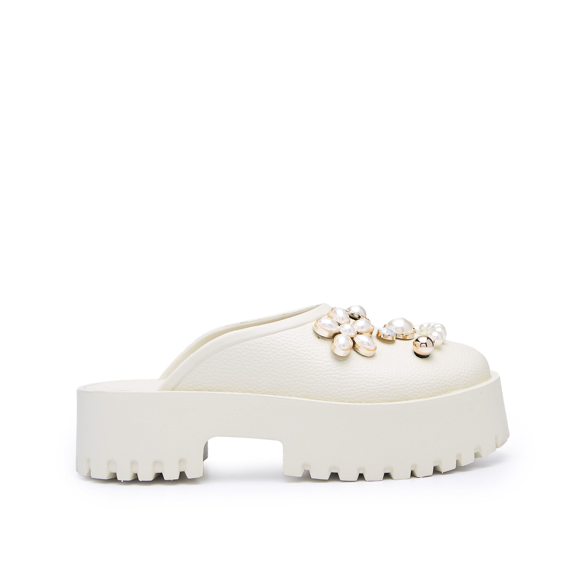 รองเท้าเปิดส้นหัวปิด Clara Vyvi Ivory