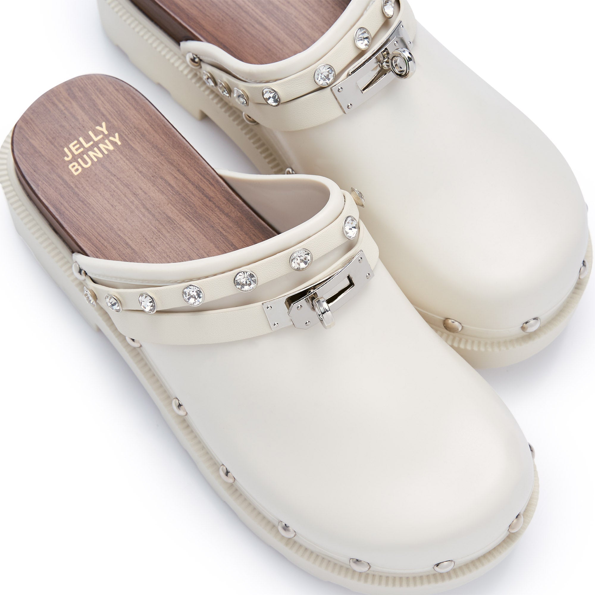 รองเท้าแตะเปิดส้นเท้า Benedetto Jocelyn Ivory